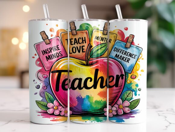 Teacher 20oz tumbler Sublimation Print - Wraps and Blanks
