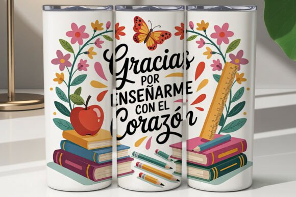 Gracias Profesor 20oz tumbler Sublimation Print - Wraps and Blanks