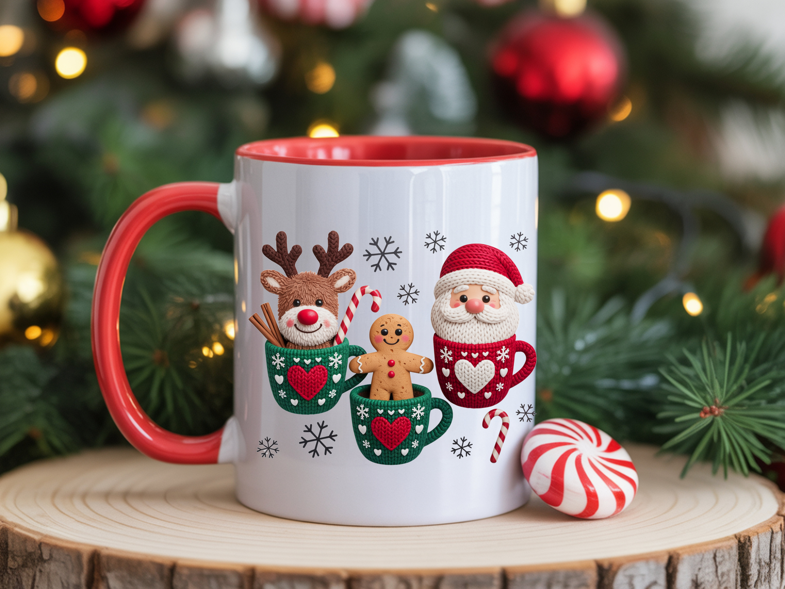 Hot Chocolate cups Faux Yarn 8cm UVDTF decal