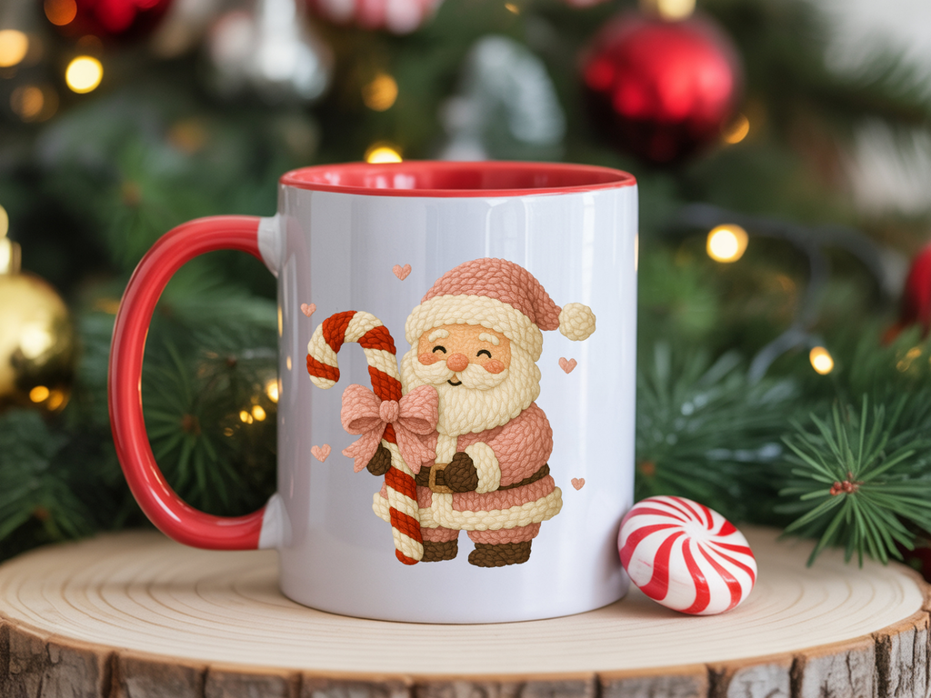 Pink Santa Faux Yarn 8cm UVDTF decal