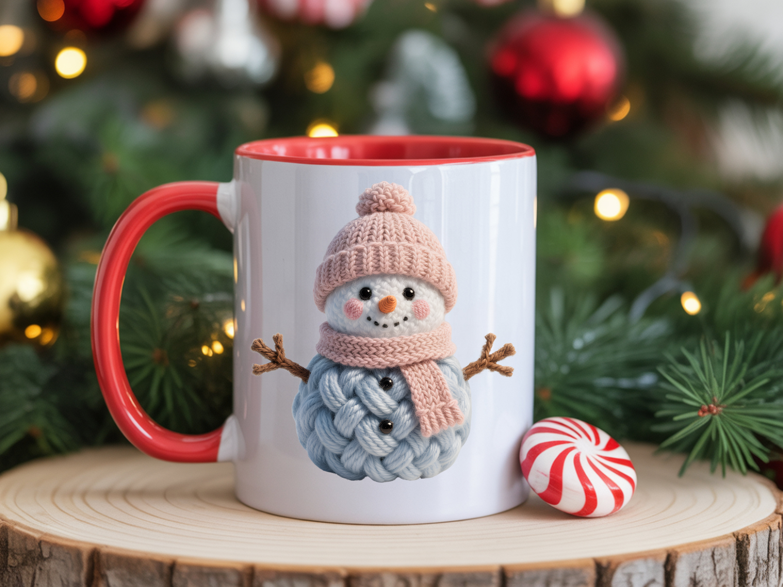 Blue Snowman Faux Yarn 8cm UVDTF decal