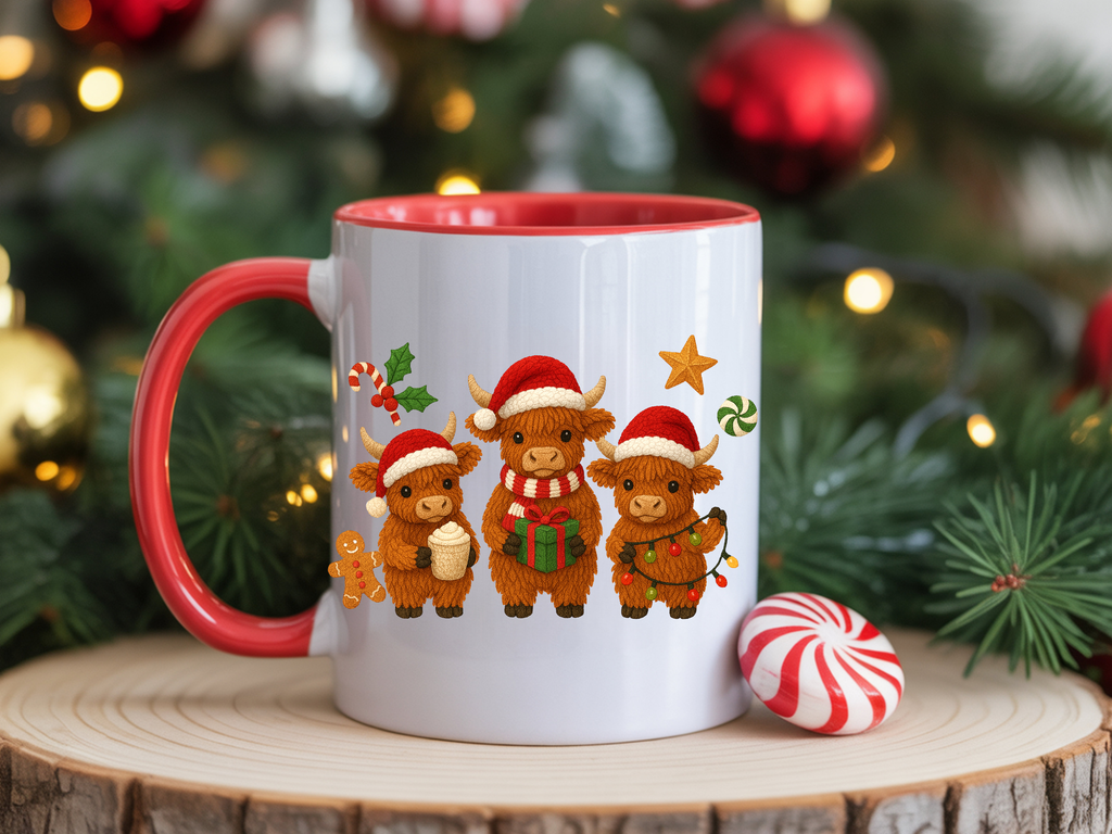 Highland Cows Faux Yarn 10cm UVDTF decal