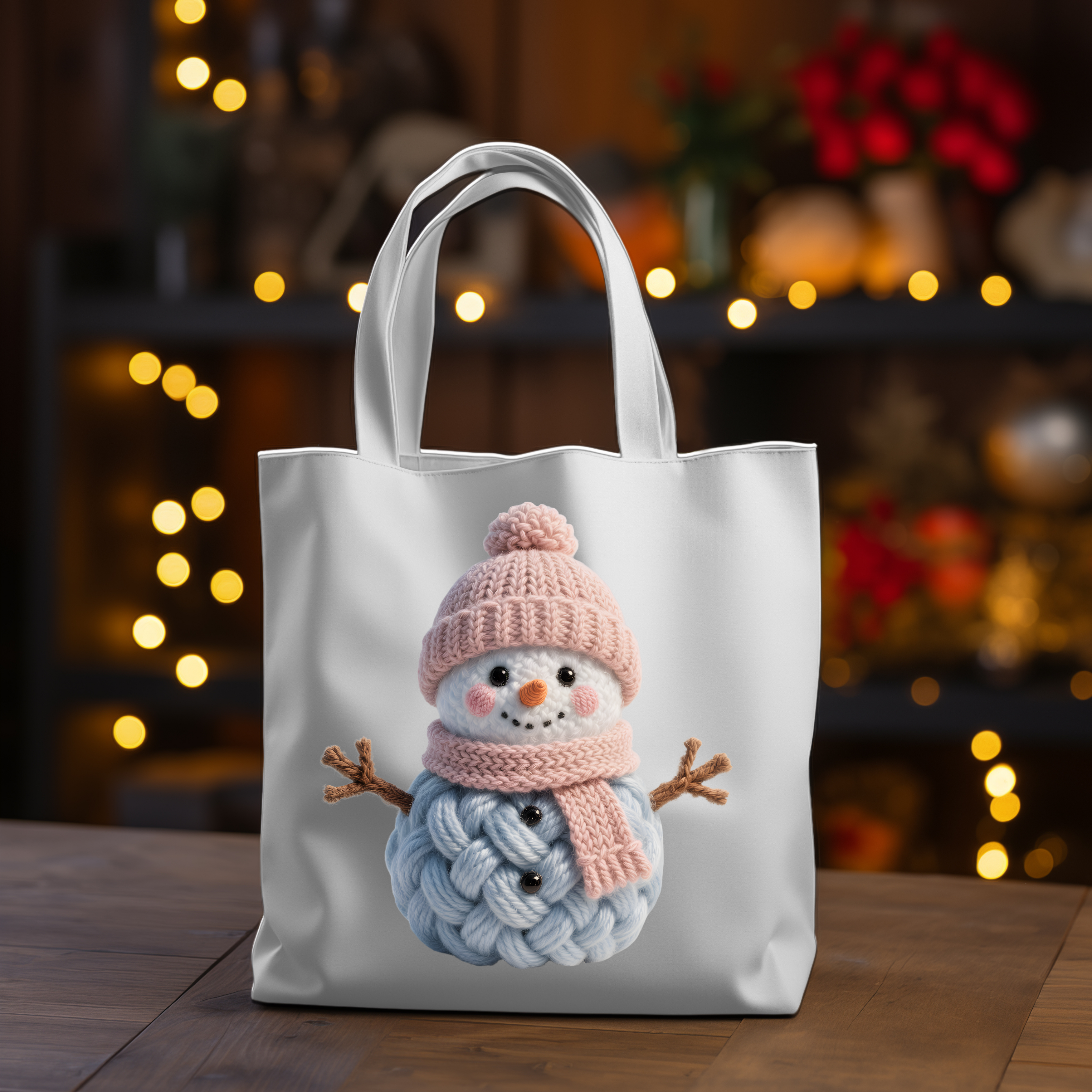 Sublimation sheet Faux yarn Blue snowman