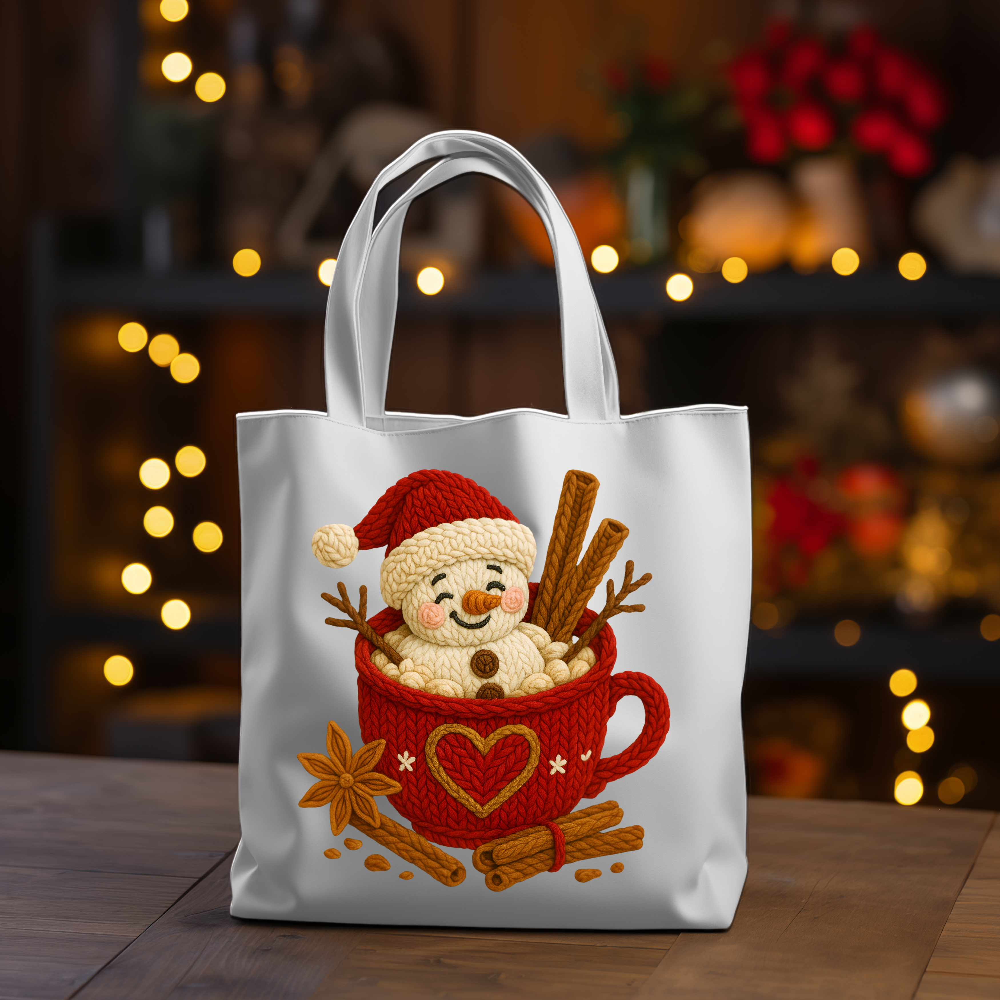 Sublimation sheet Faux yarn Hot Chocolate Snowman