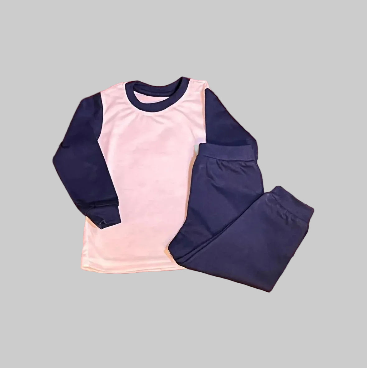 Navy Block Sublimation Kids Pyjamas