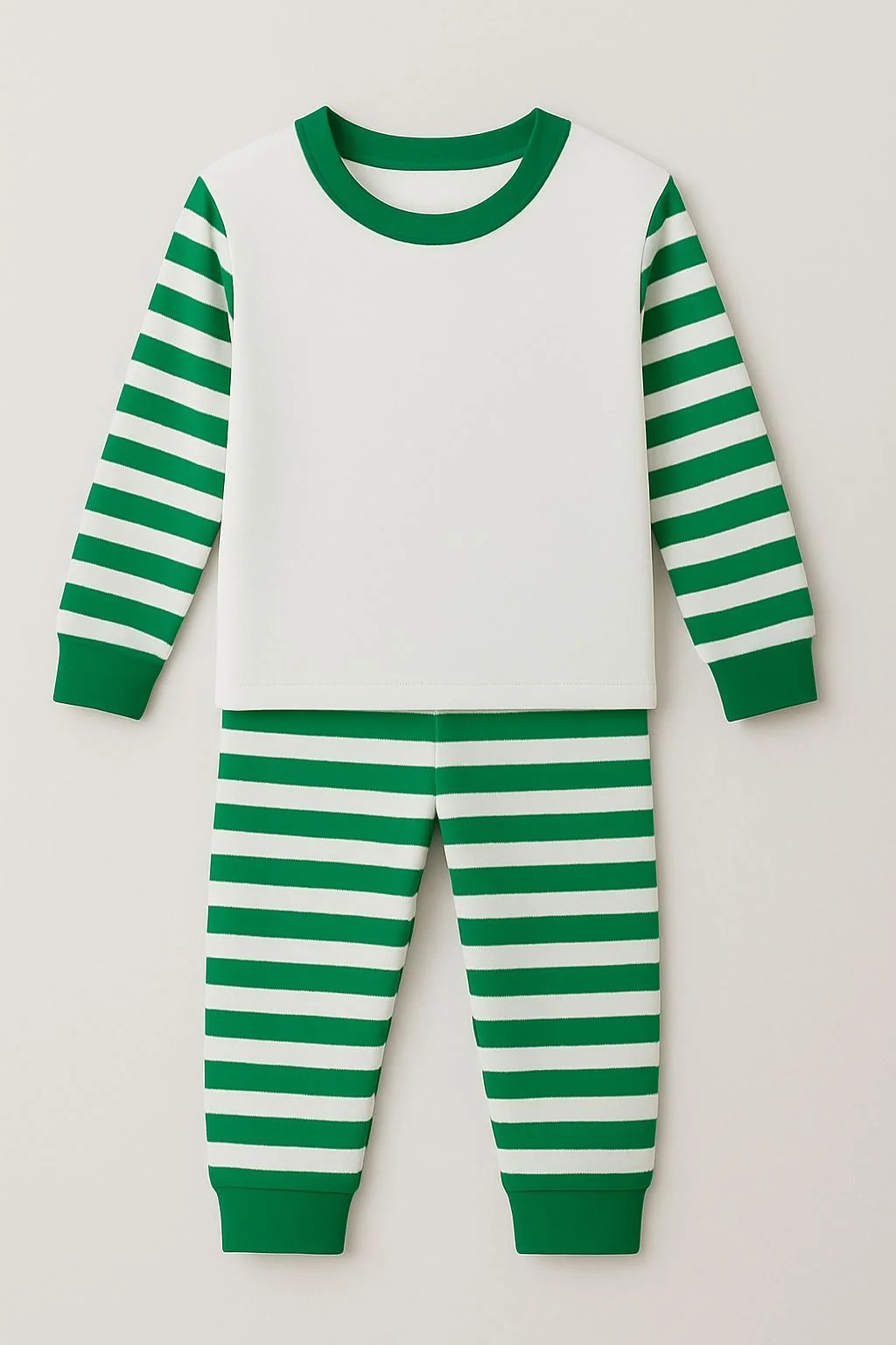 Green Stripes Sublimation Kids Pyjamas - Wraps and Blanks