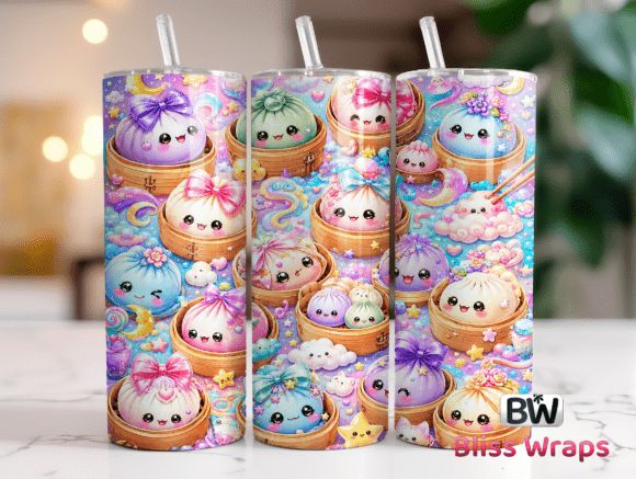 Kawaii dumplings 20 oz tumbler sublimation print