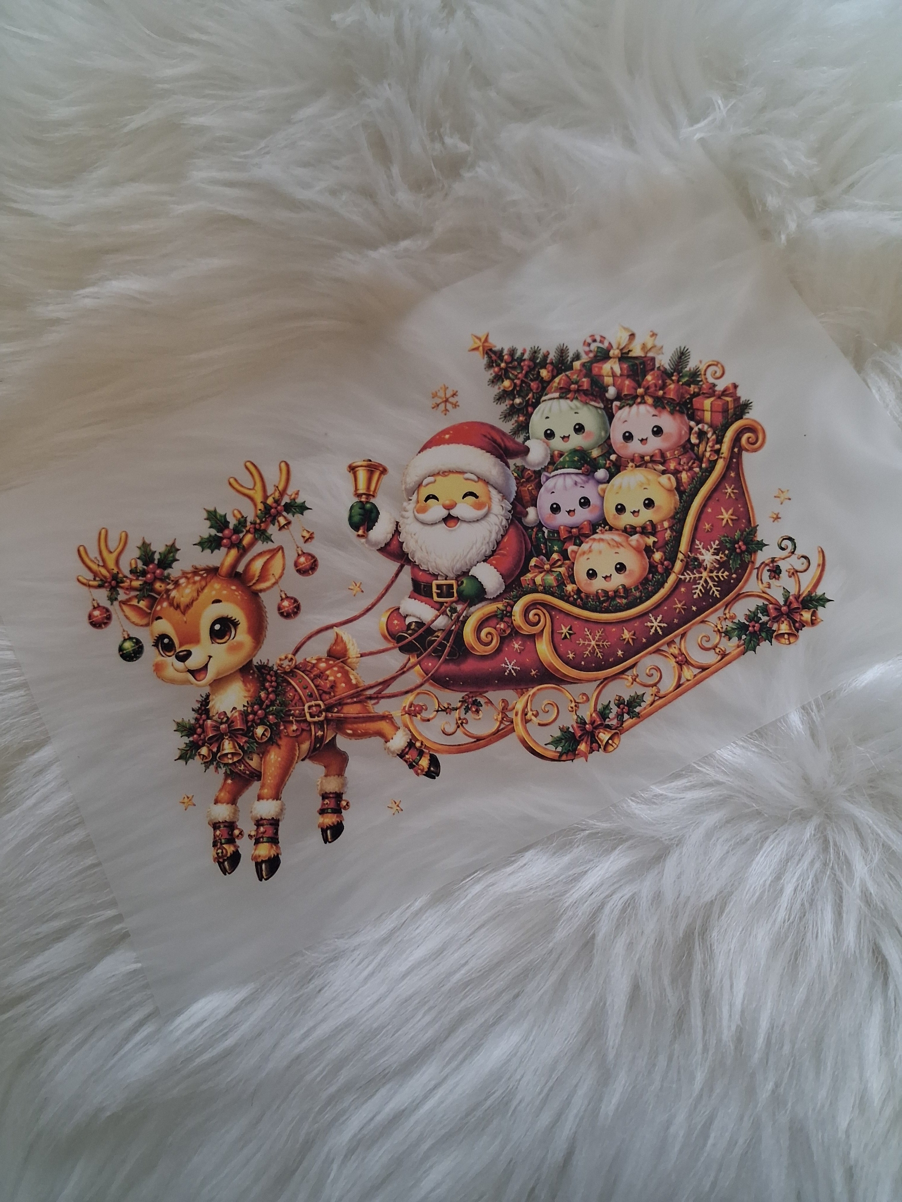 Santa's dumpling sleigh 20cm DTF print