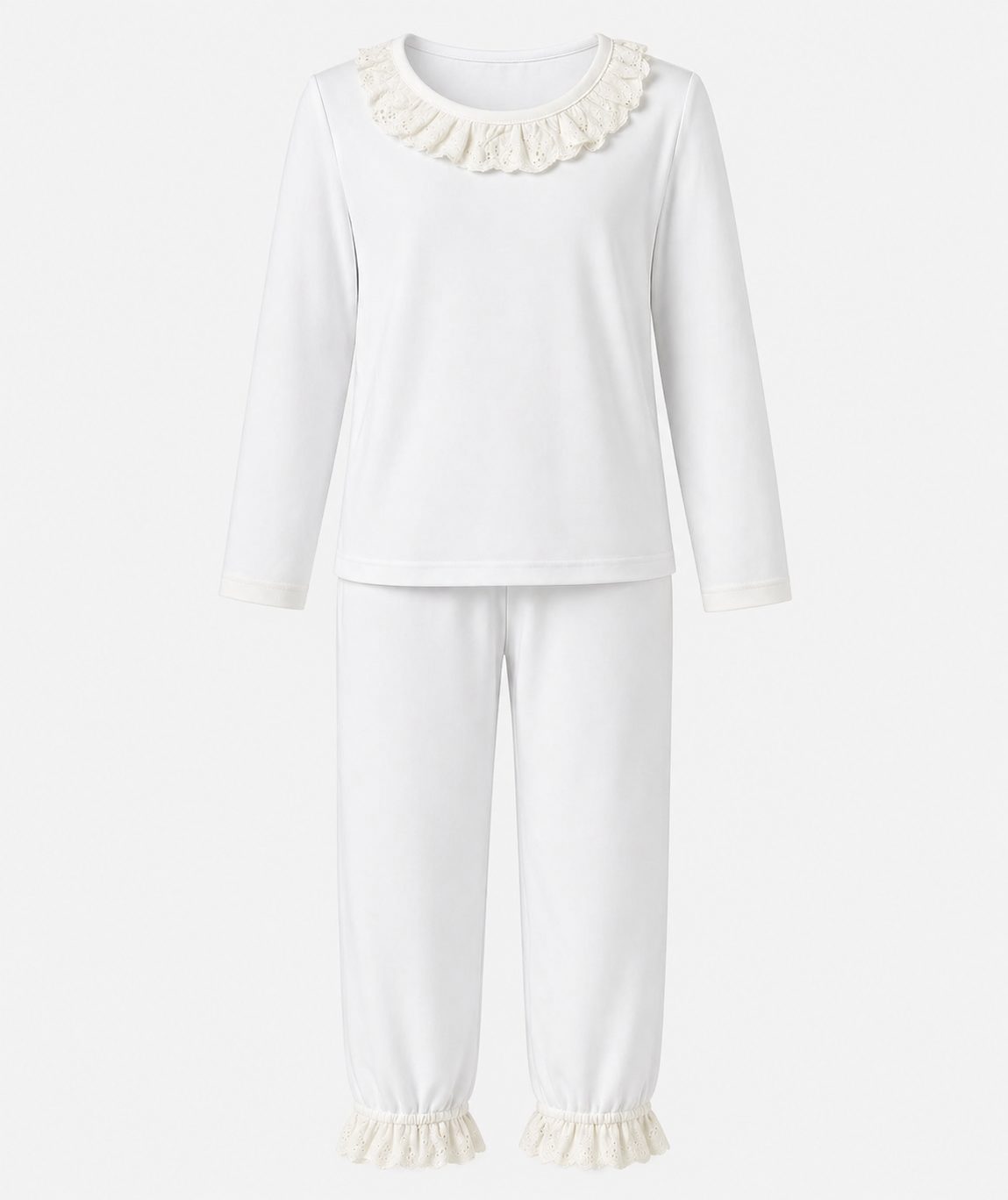 White lace 100% cotton Kids Pyjamas - Wraps and Blanks