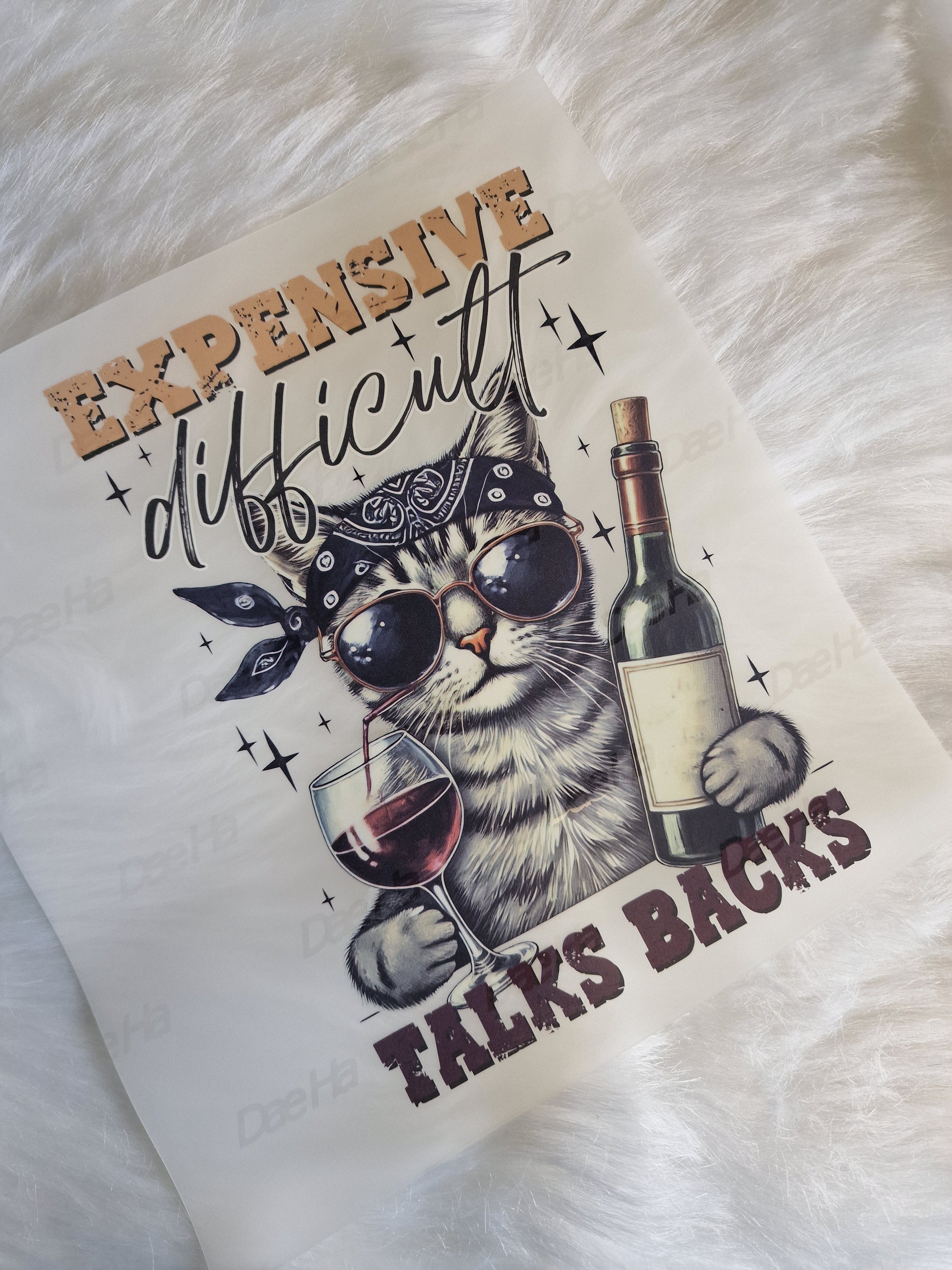 Sarcastic cat 20cm DTF print - Wraps and Blanks