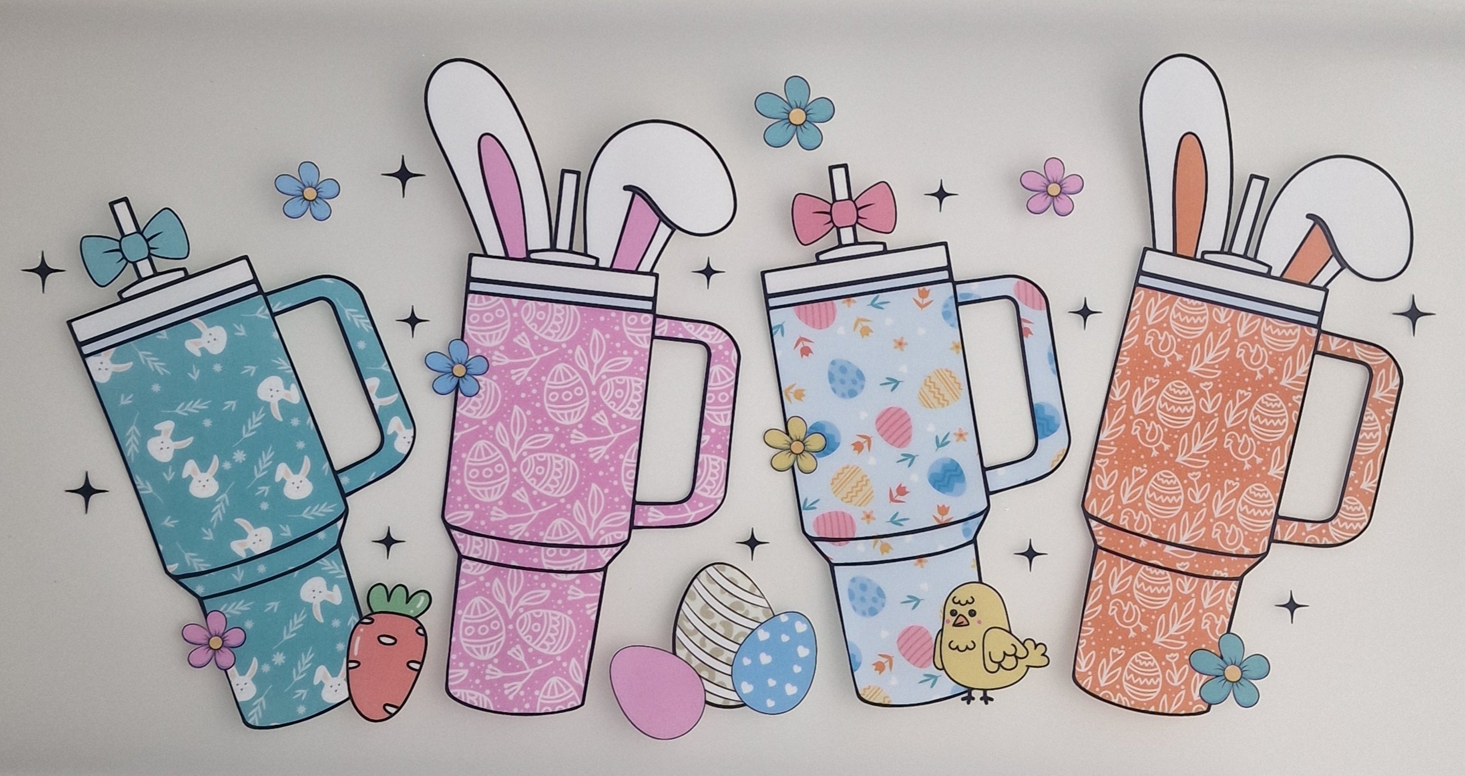 Easter tumbler 20cm DTF print