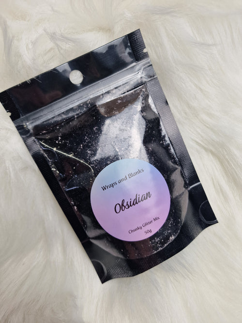 "Obsidian" chunky glitter - Wraps and Blanks