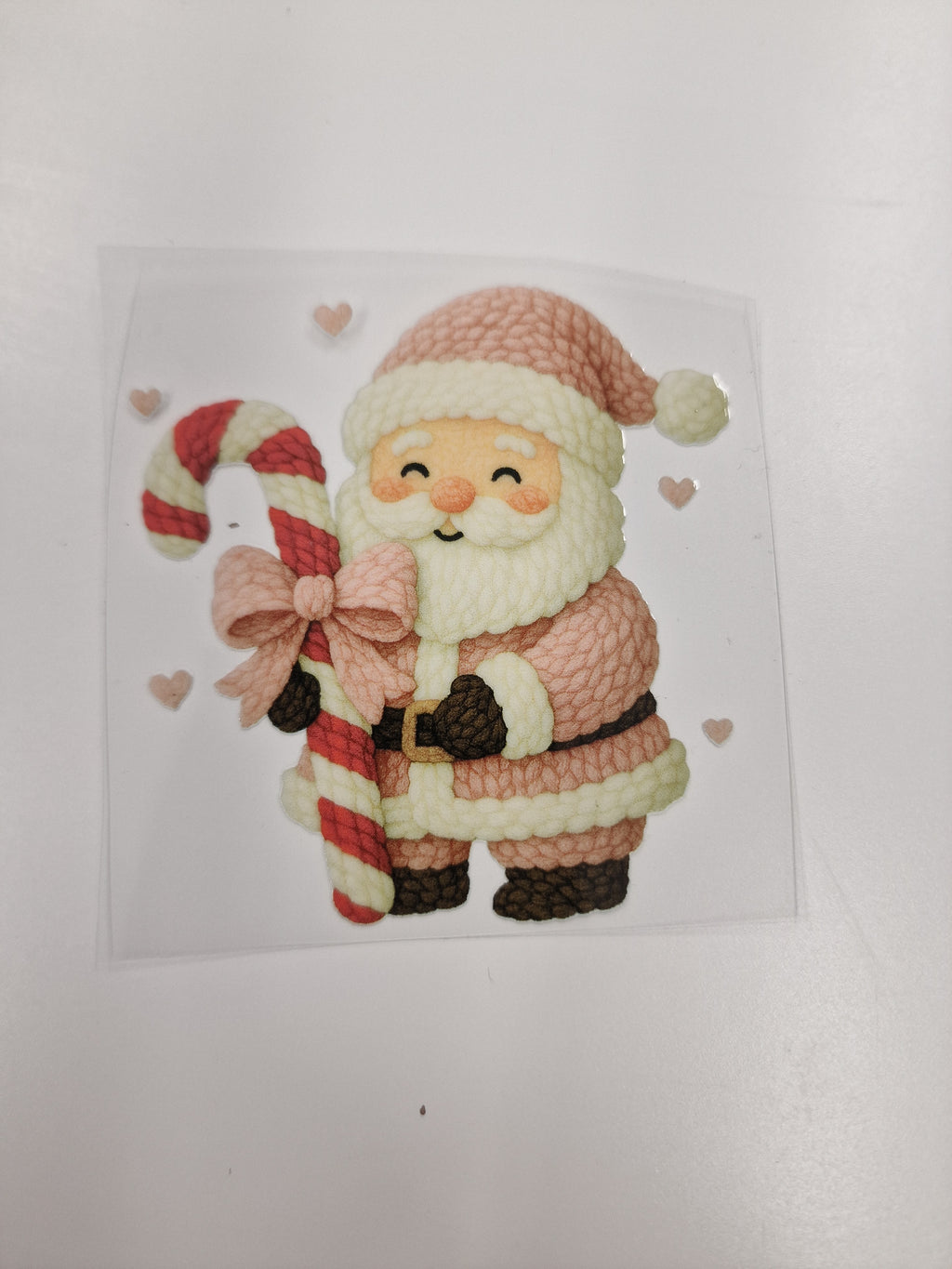 Pink Santa Faux Yarn 8cm UVDTF decal