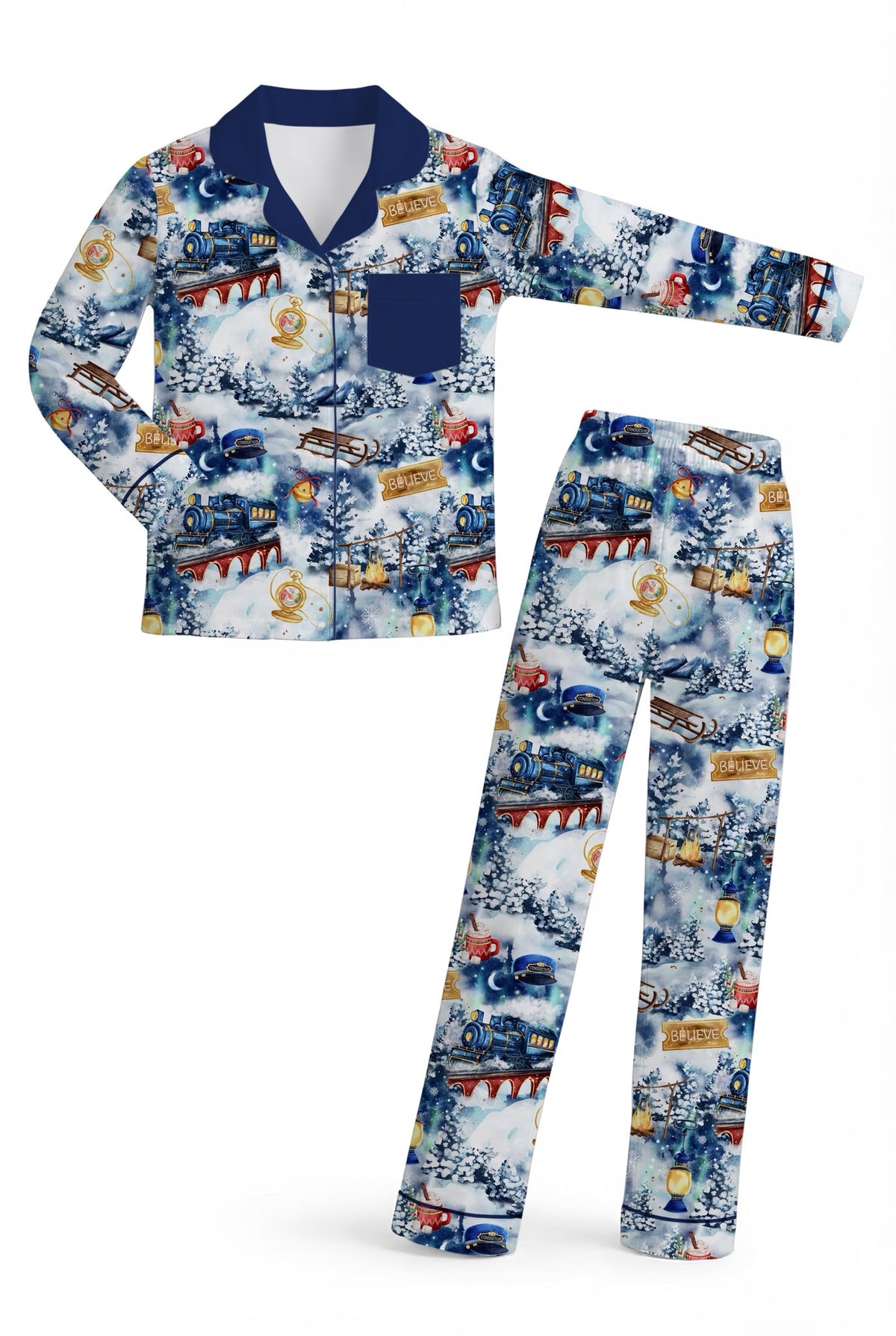 Blue Train 100% cotton Kids Pyjamas