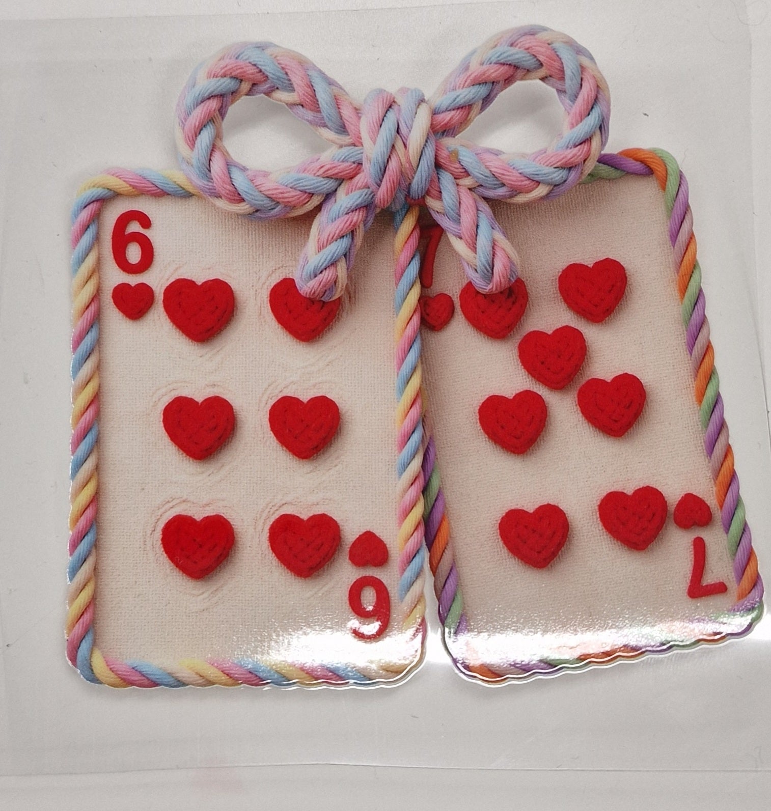 6 7 cards Faux Yarn 8cm UVDTF decal