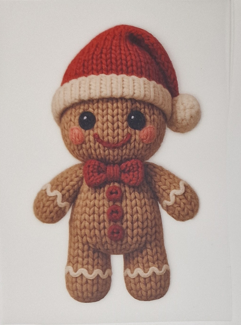 Gingerbread Boy Faux Yarn DTF print