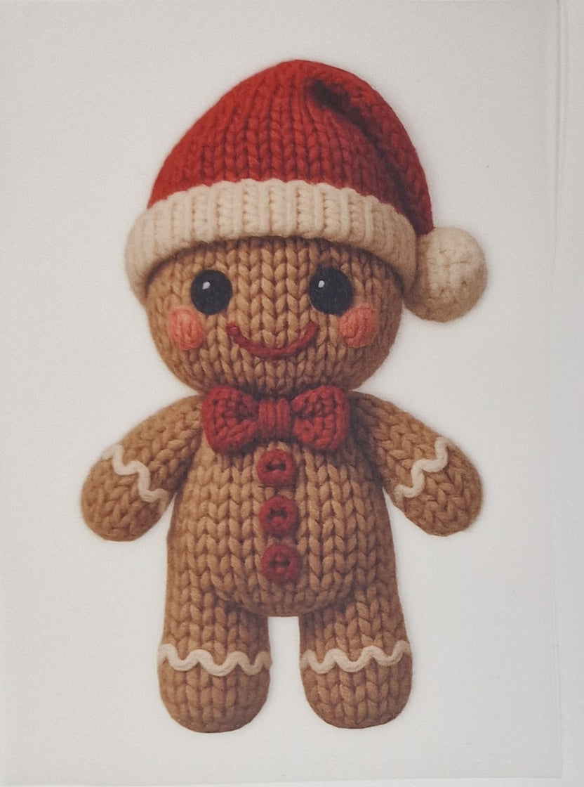 Gingerbread Boy Faux Yarn DTF print – Wraps and Blanks