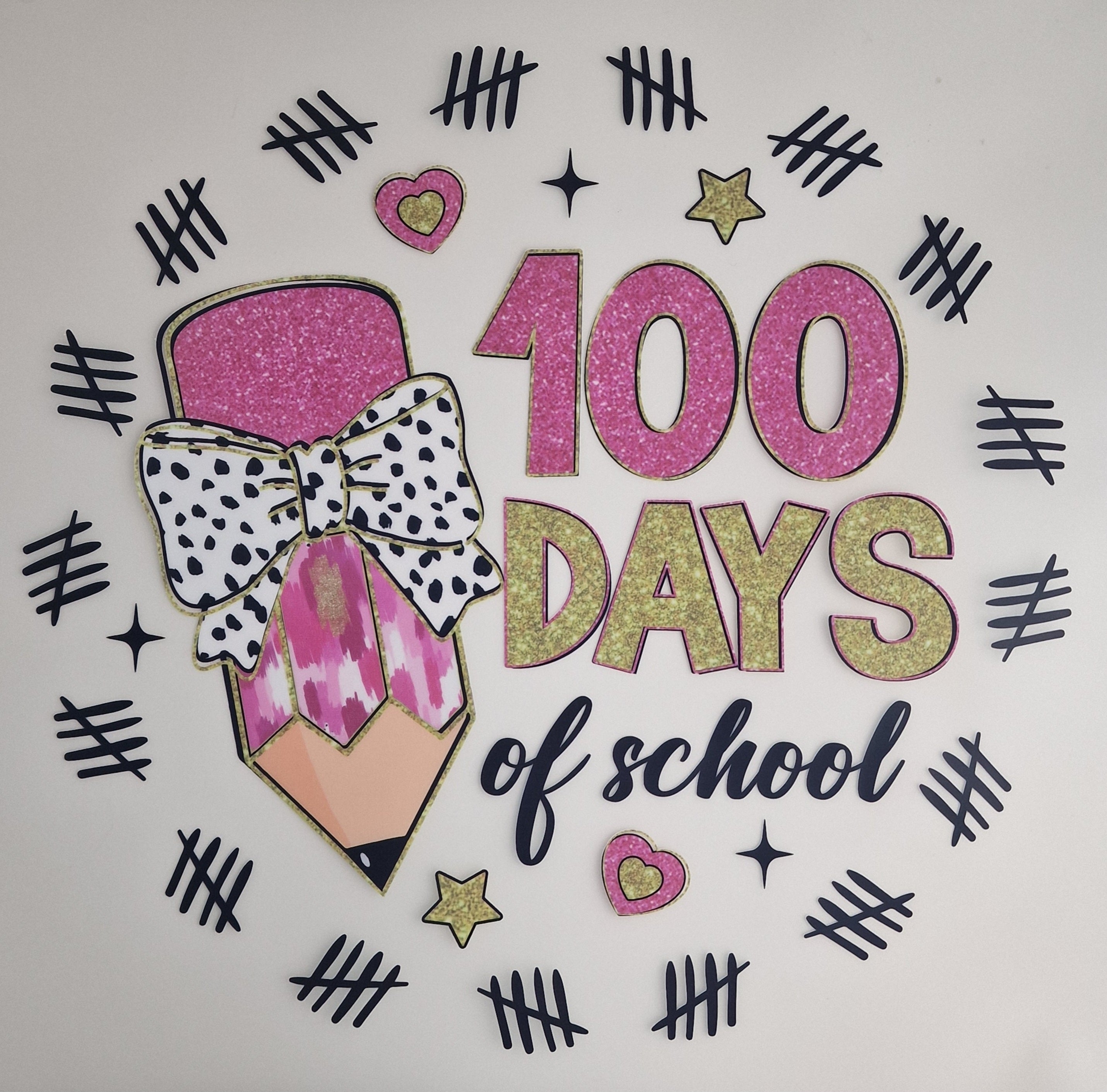 100 days of school 20cm DTF print - Wraps and Blanks