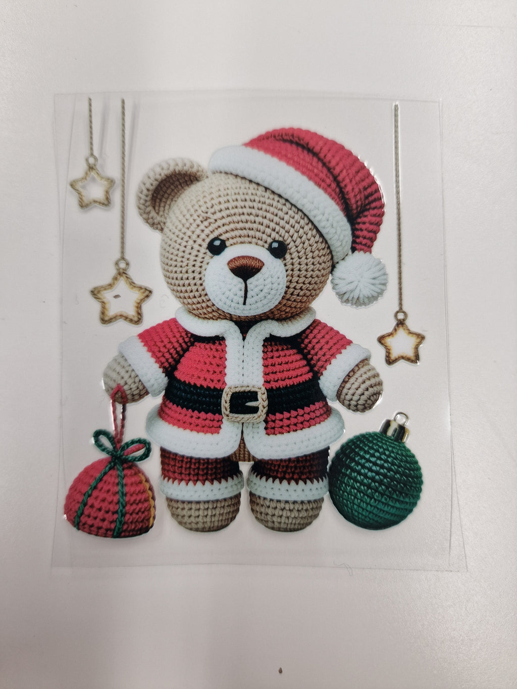 Teddy Bear Faux Yarn 8cm UVDTF decal - Wraps and Blanks