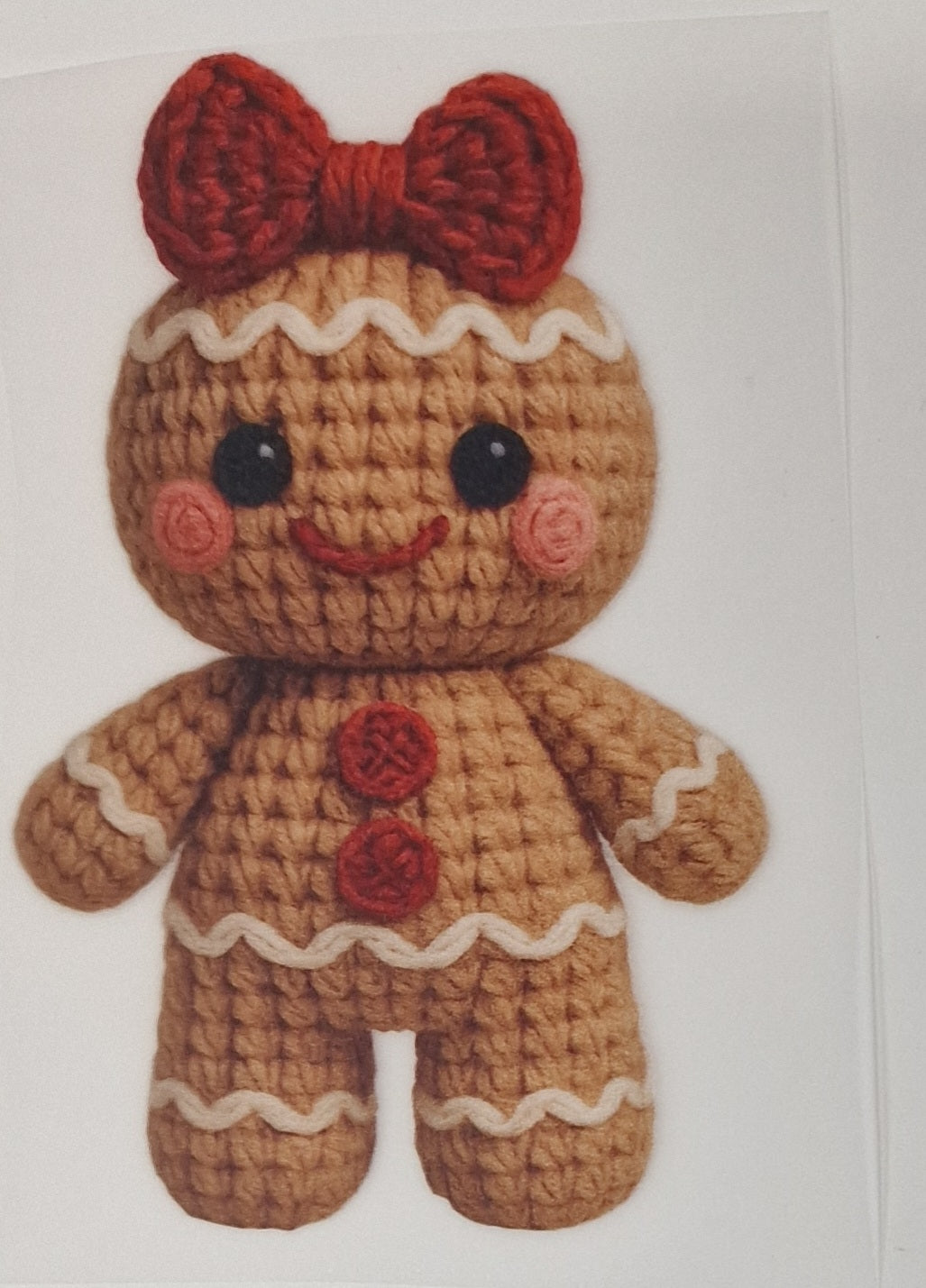 Gingerbread Girl Faux Yarn DTF print