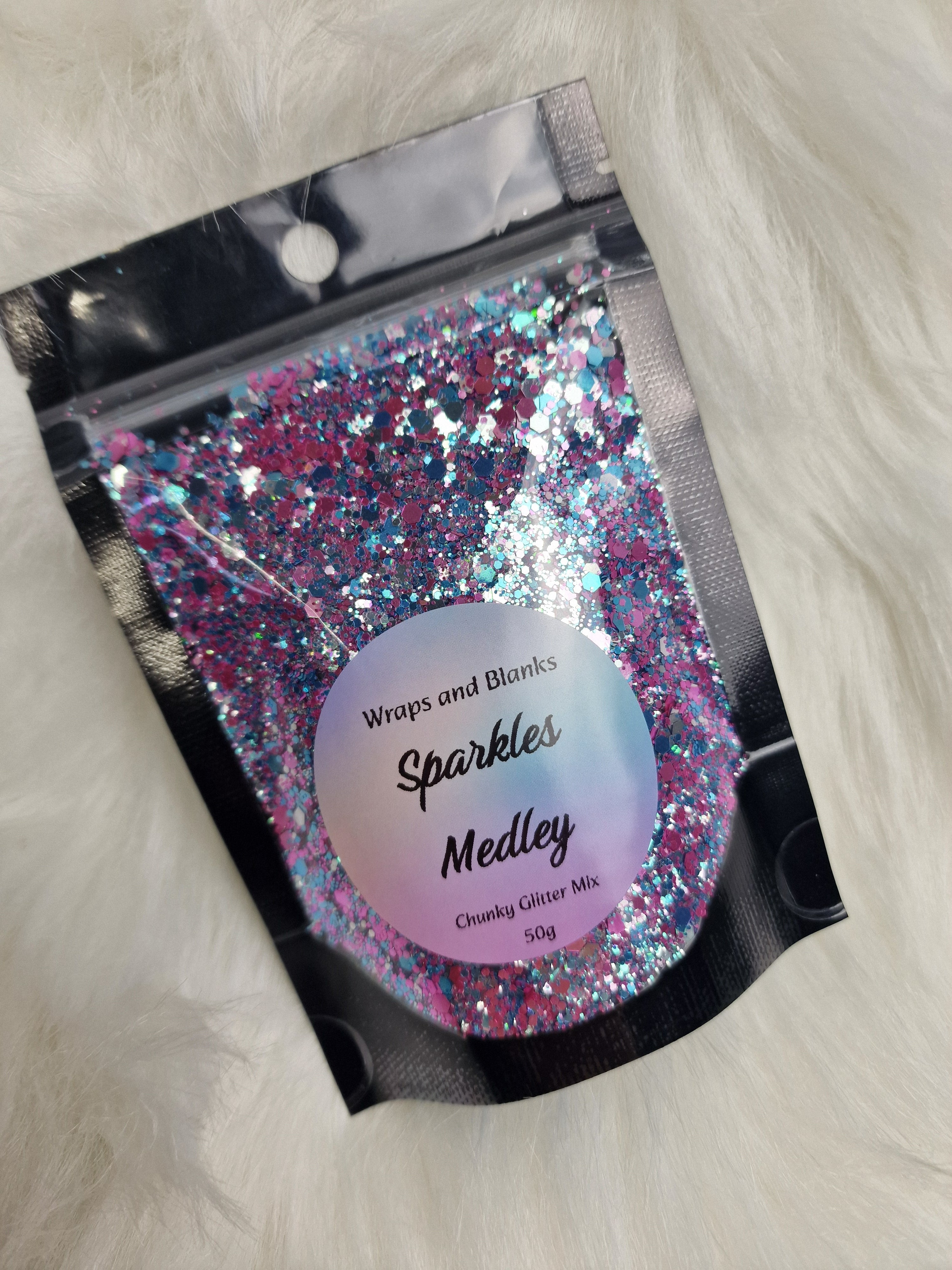 "Sparkles Medley" chunky glitter - Wraps and Blanks
