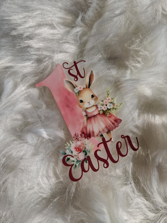1st Easter Pink UV DTF Decal 10cm