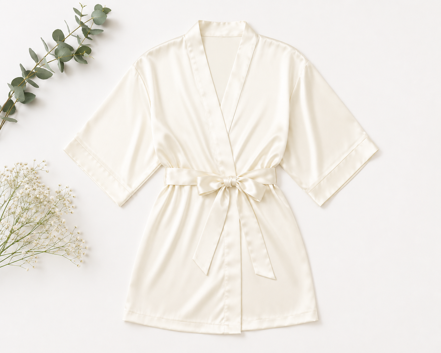 Adults Ivory White satin gown