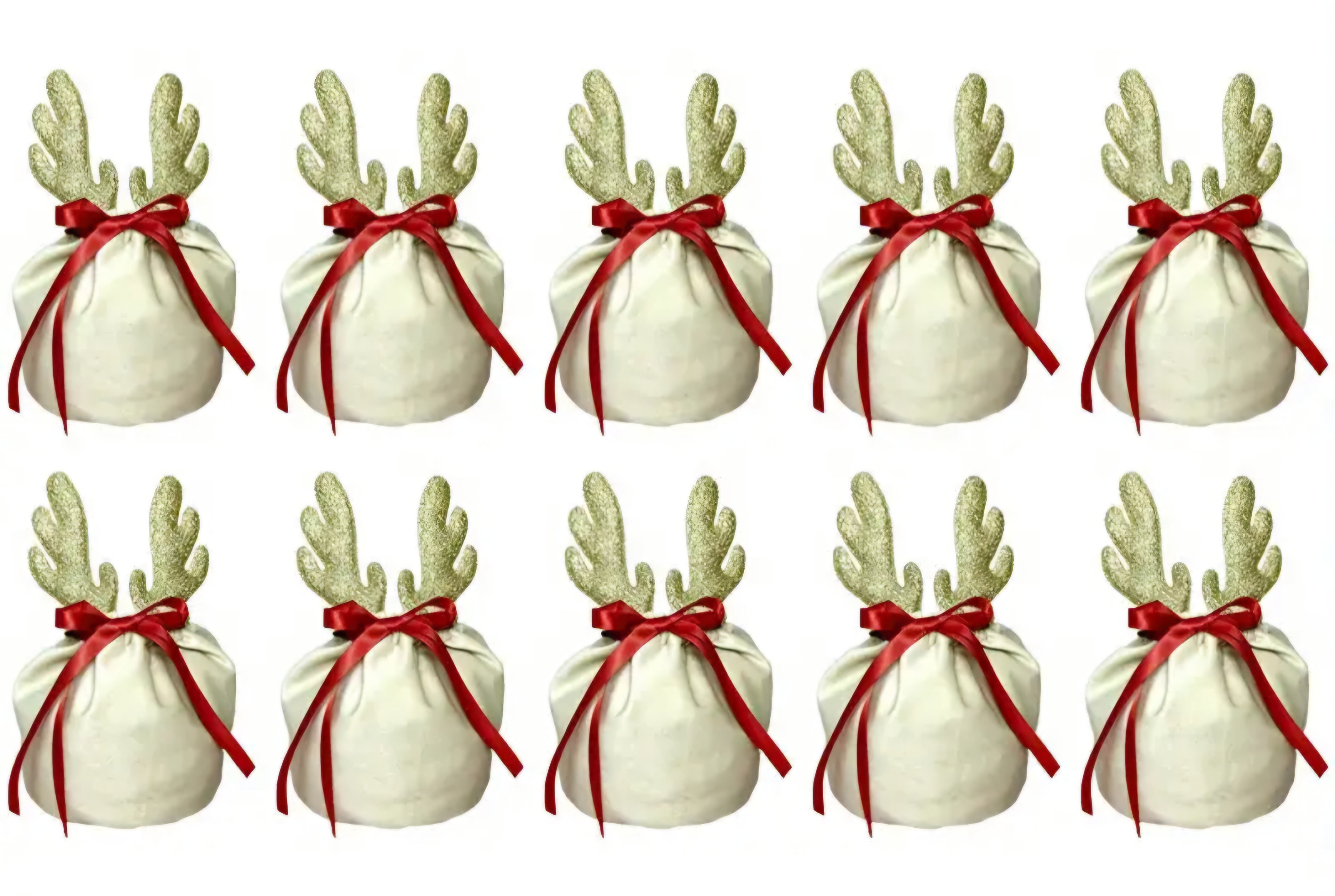 Gold Reindeer ears drawstring bag small