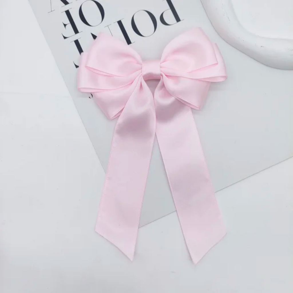Long tail triple satin hairbows