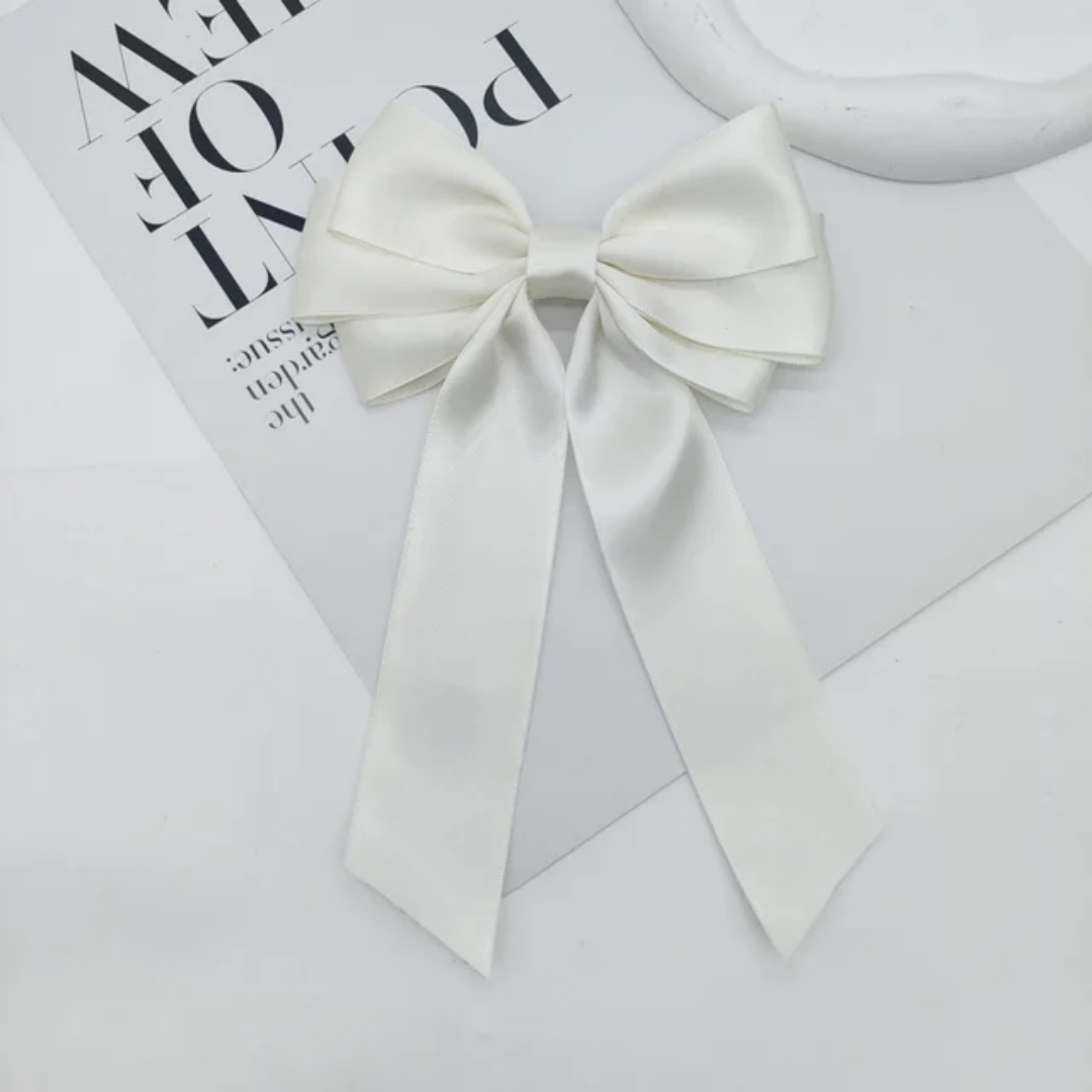 Long tail triple satin hairbows