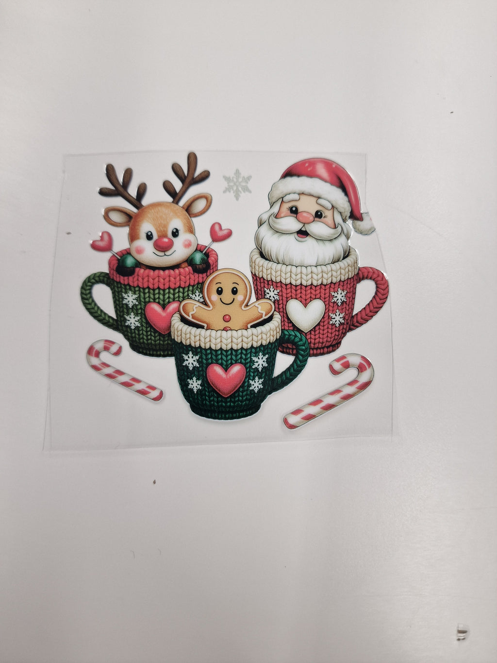 Hot Chocolate cups Faux Yarn 8cm UVDTF decal