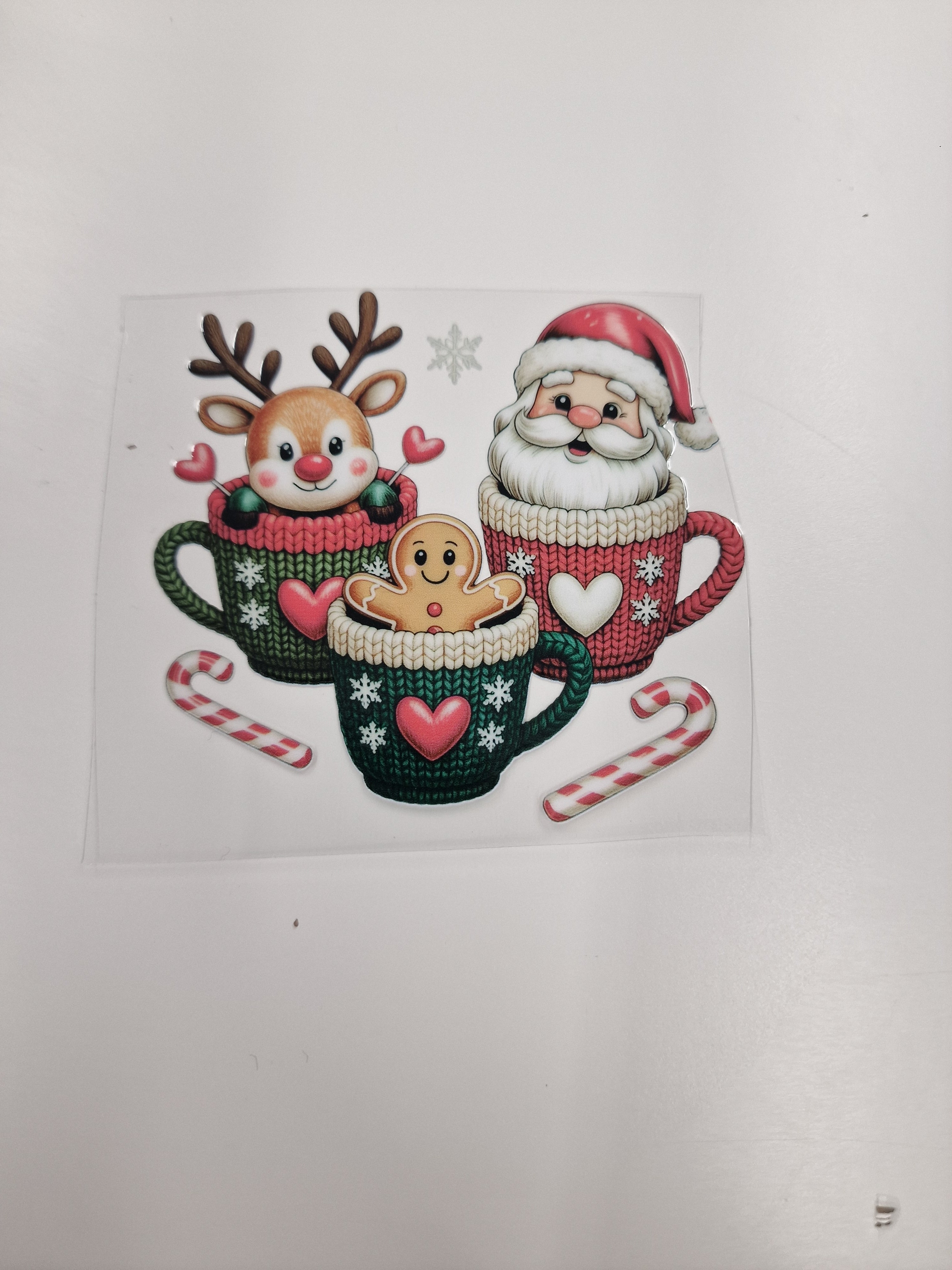 Hot Chocolate cups Faux Yarn 8cm UVDTF decal