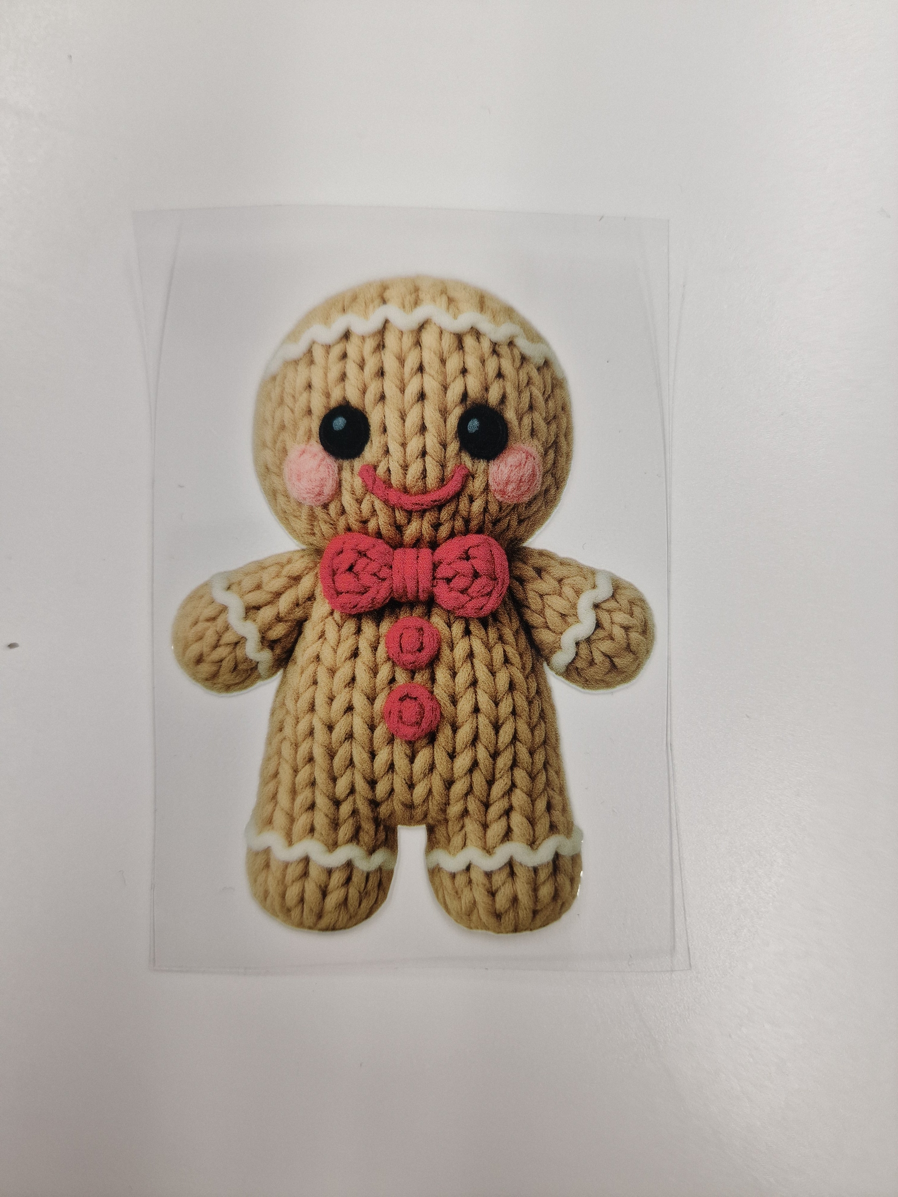 Gingerbread Man Faux Yarn 8cm UVDTF decal