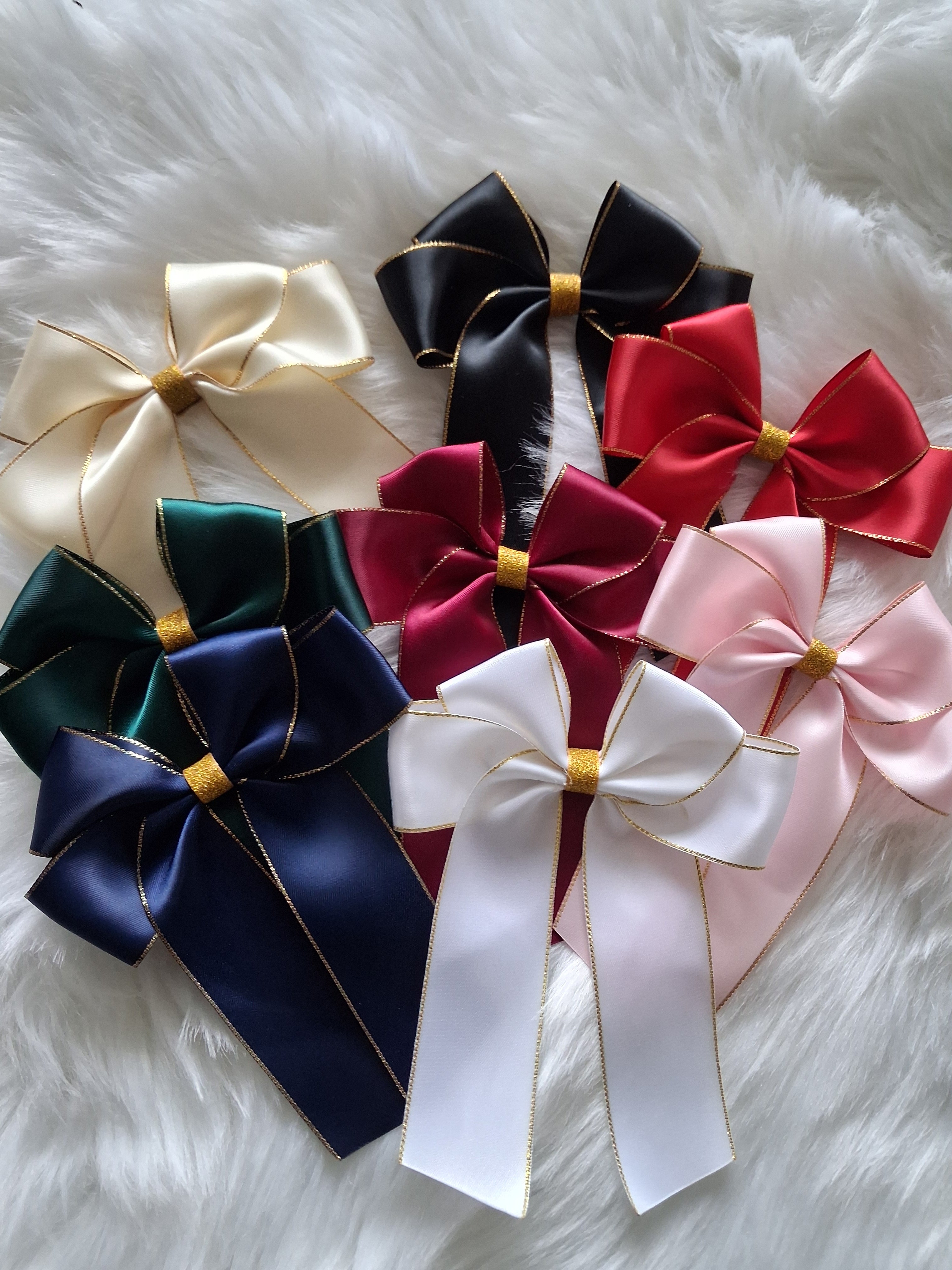 5" glitter satin hairbows