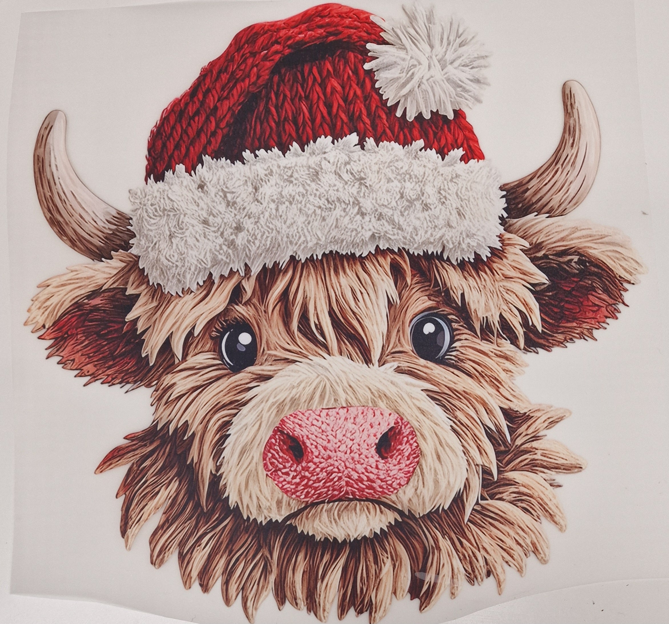 Highland Cow Faux Yarn DTF print