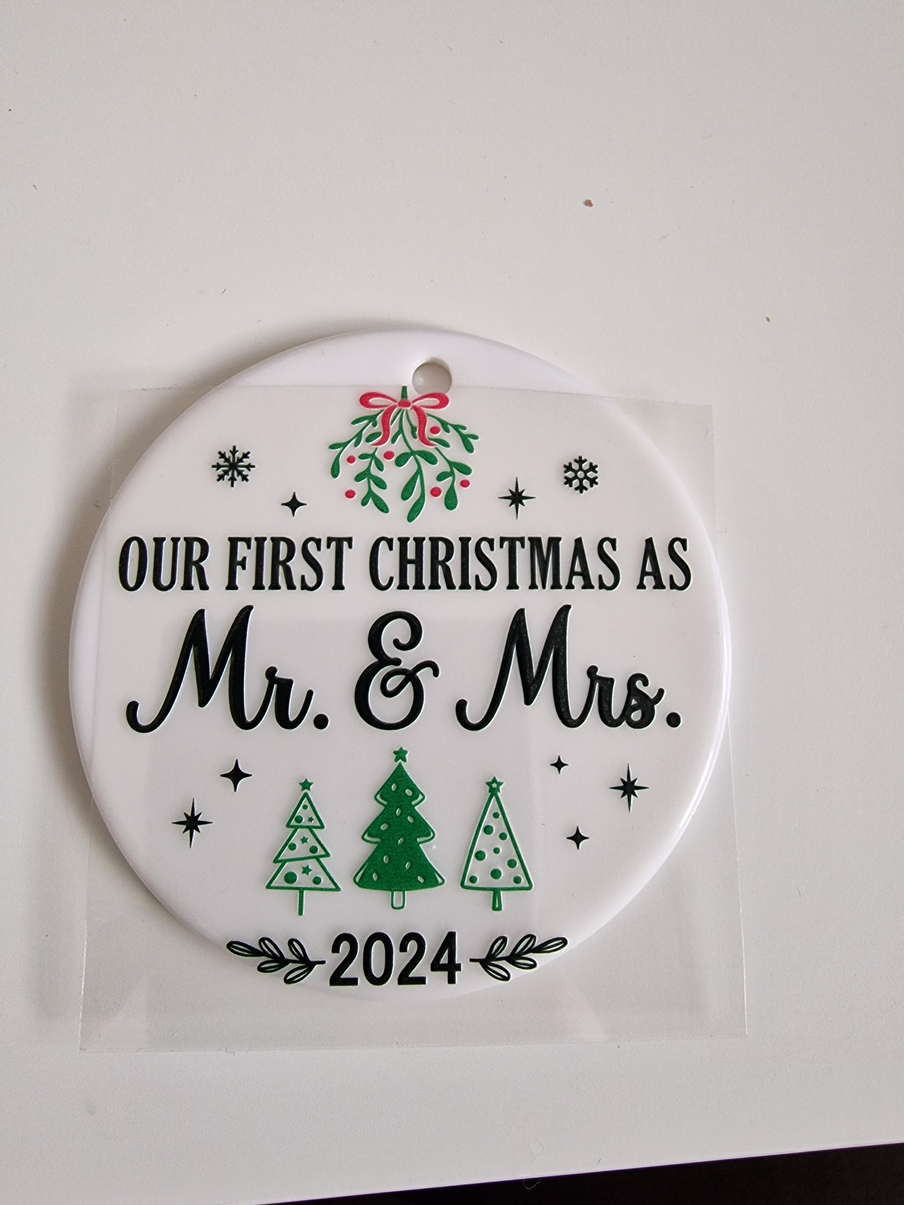 First Christmas as Mr&Mrs UVDTF decal