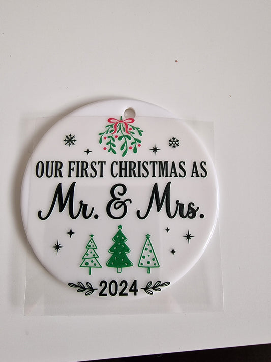 First Christmas as Mr&Mrs UVDTF decal