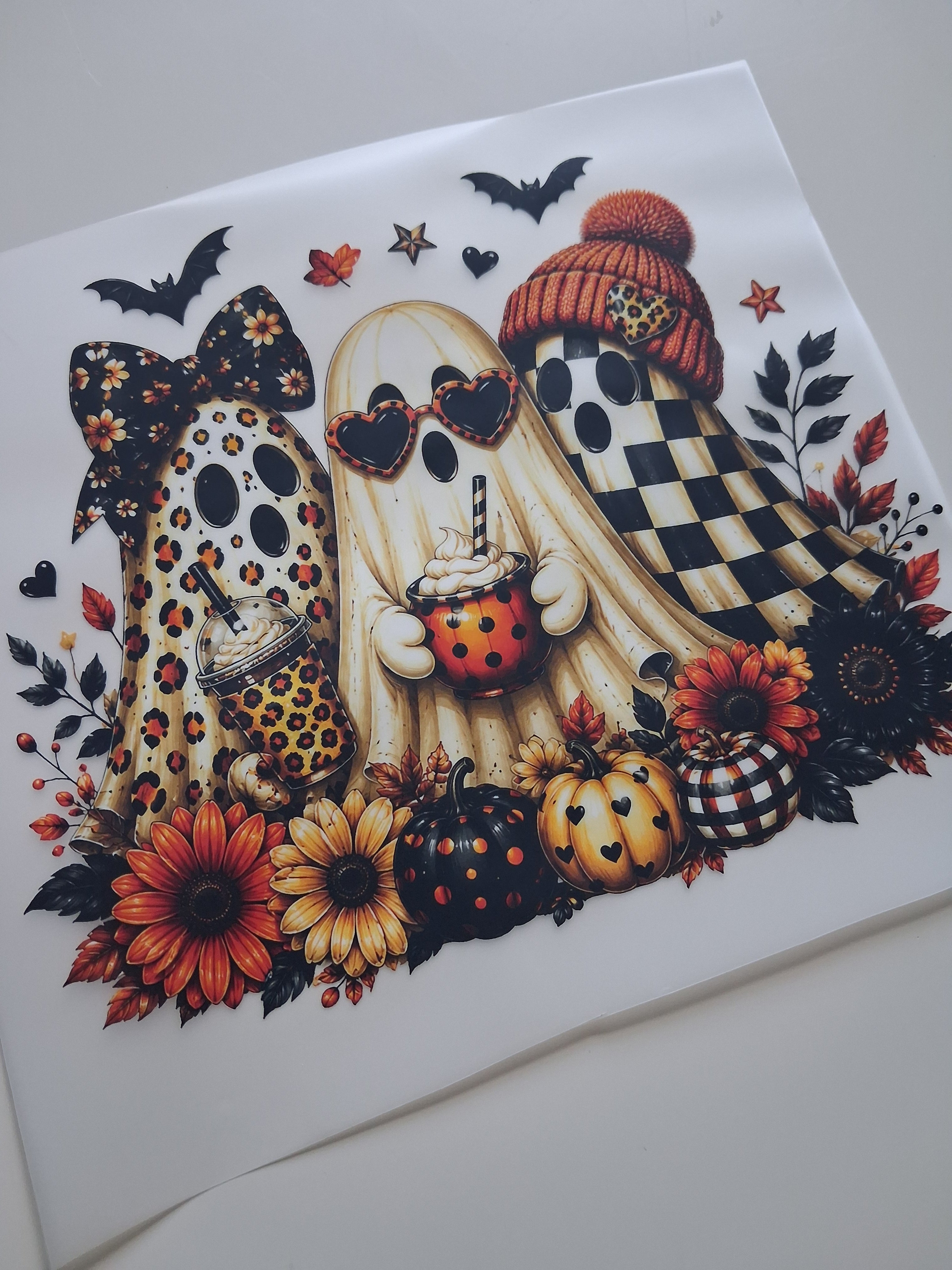 Leopard print ghosts 20cm DTF print