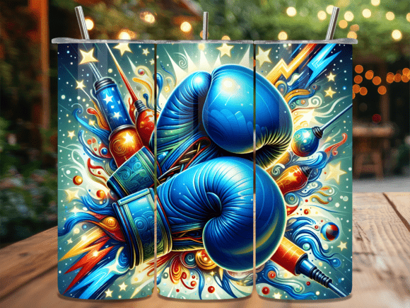 Boxing gloves blue 20 oz sublimation print - Wraps and Blanks