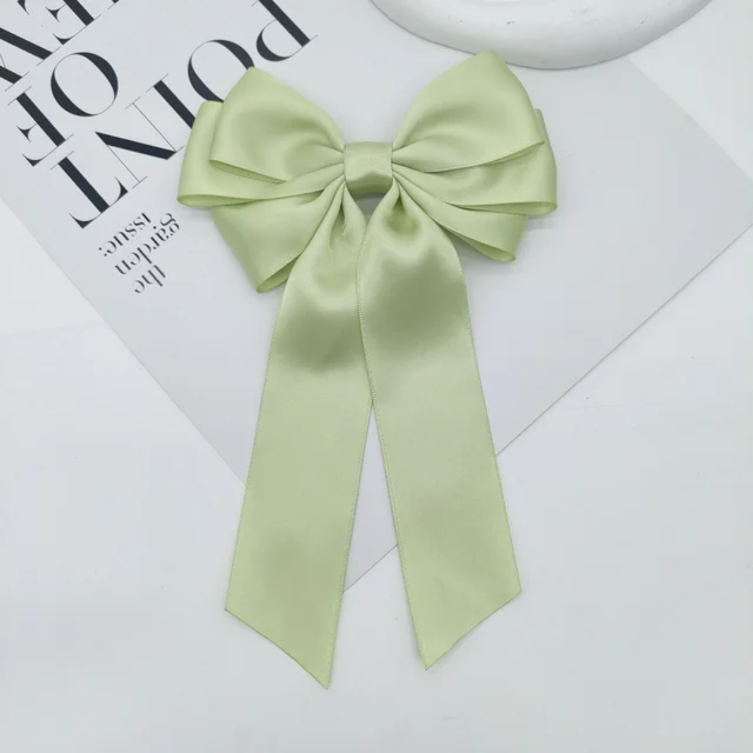 Long tail triple satin hairbows