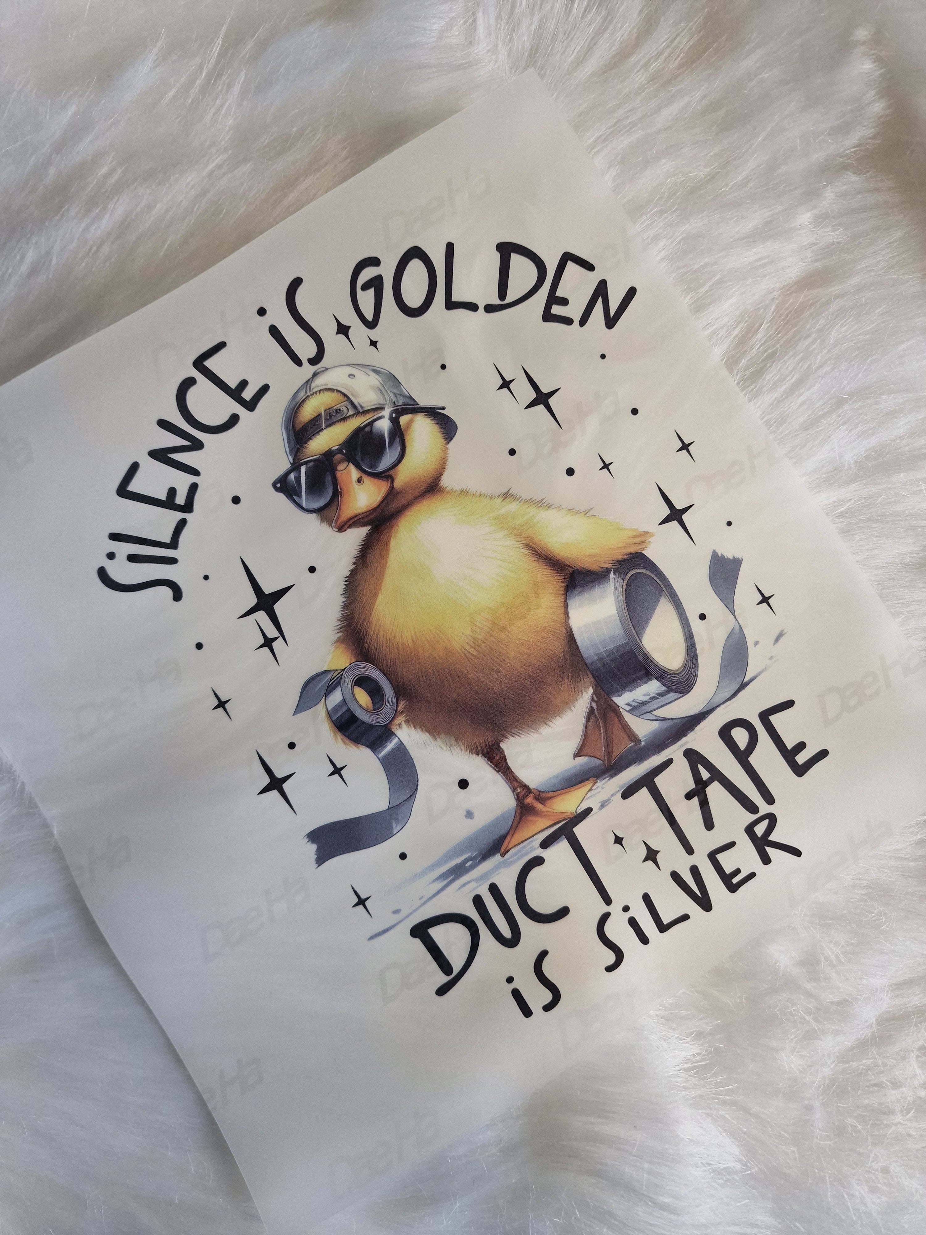 Silence is Golden 20cm DTF print - Wraps and Blanks