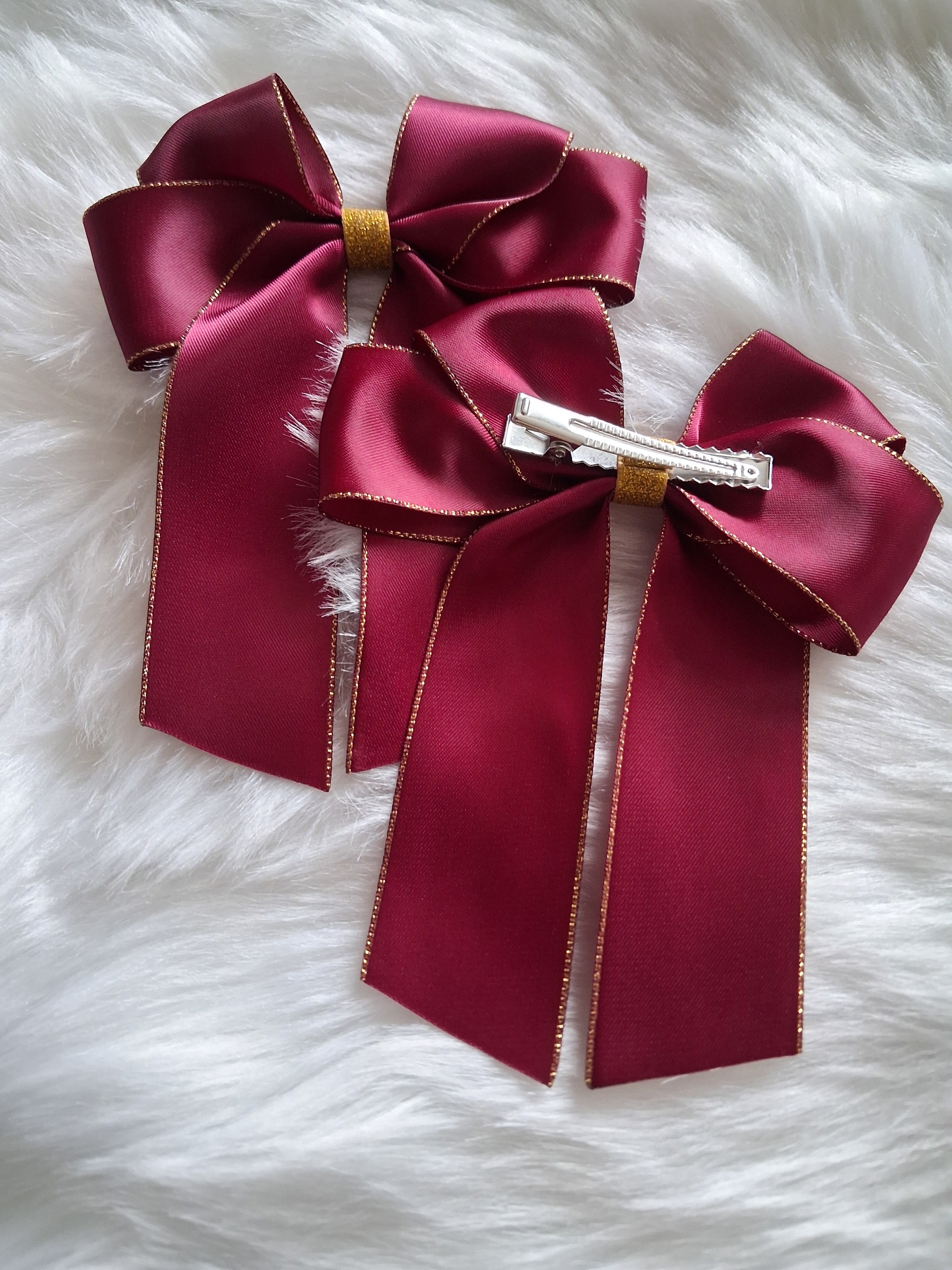 5" glitter satin hairbows