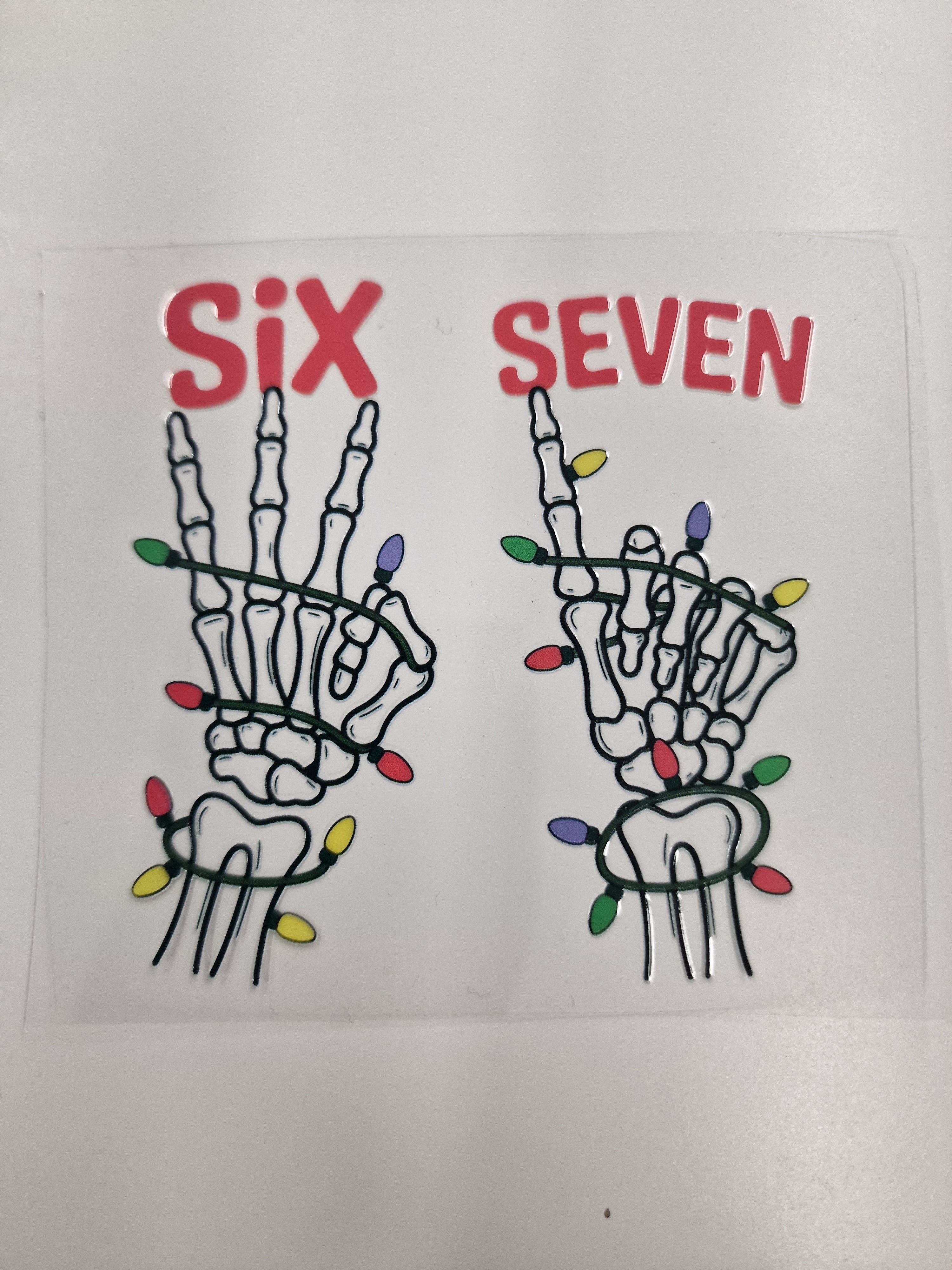 6 7 Christmas 8cm UVDTF decal