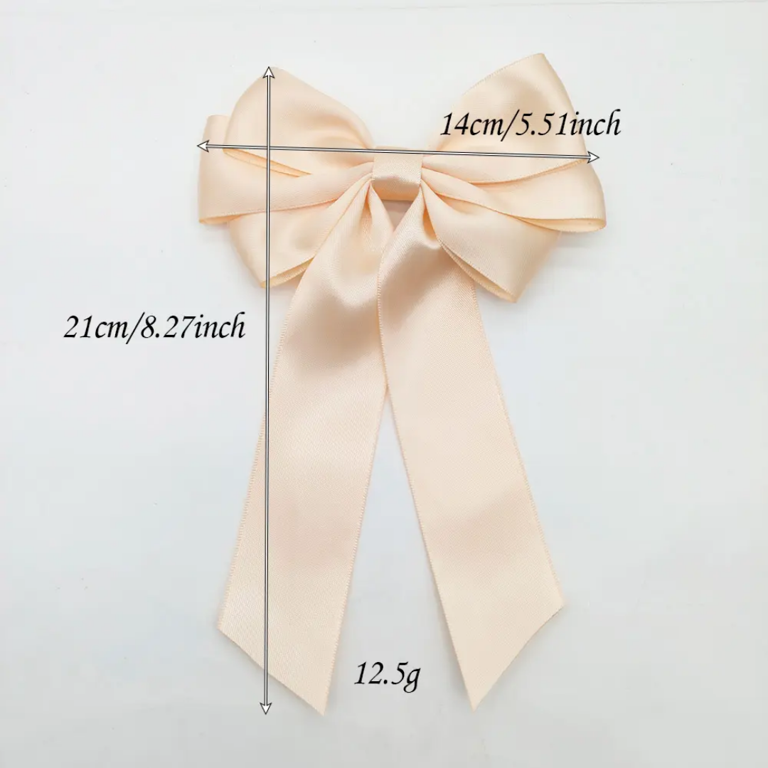Long tail triple satin hairbows