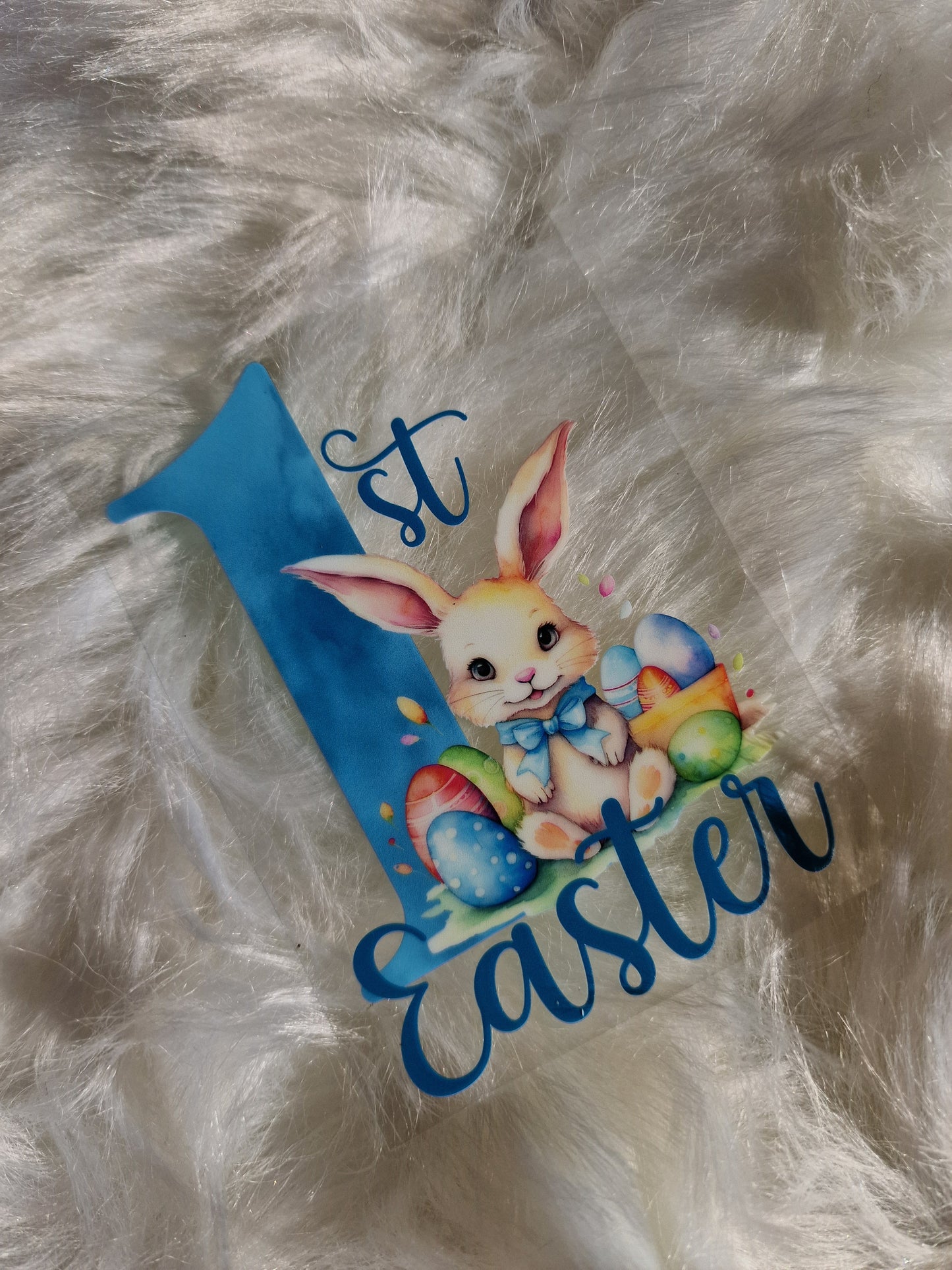 1st Easter Blue UV DTF Decal 10cm
