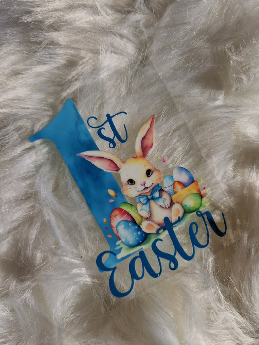1st Easter Blue UV DTF Decal 10cm