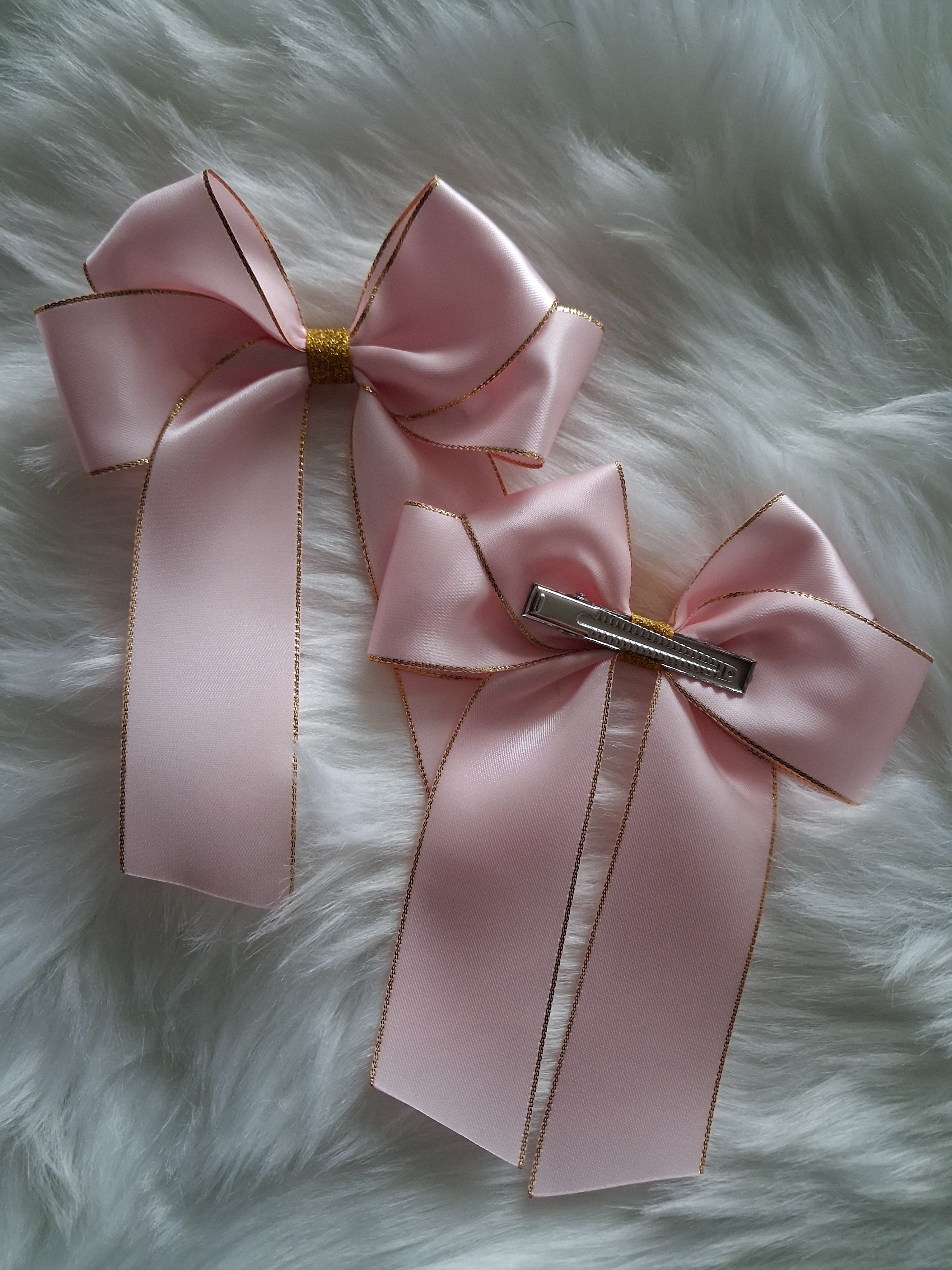 5" glitter satin hairbows