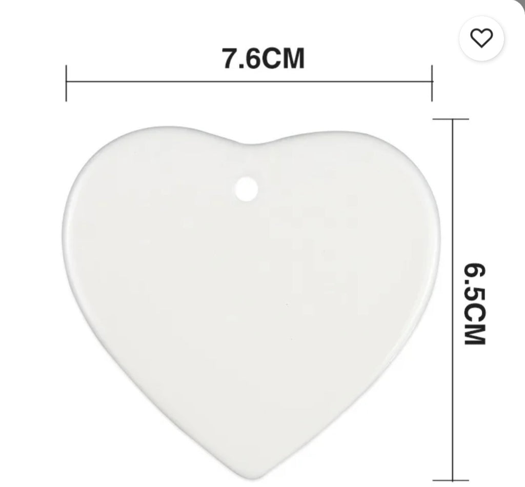 Sublimation ceramic heart