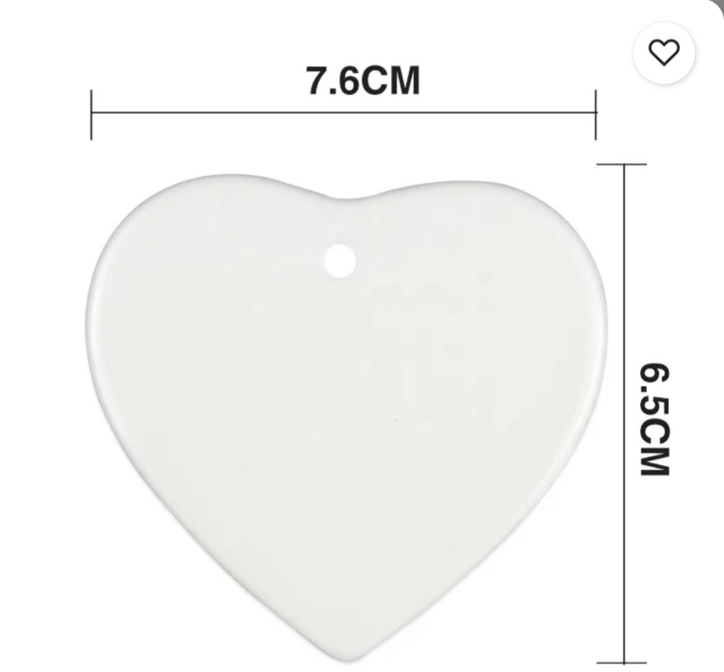 Sublimation ceramic heart
