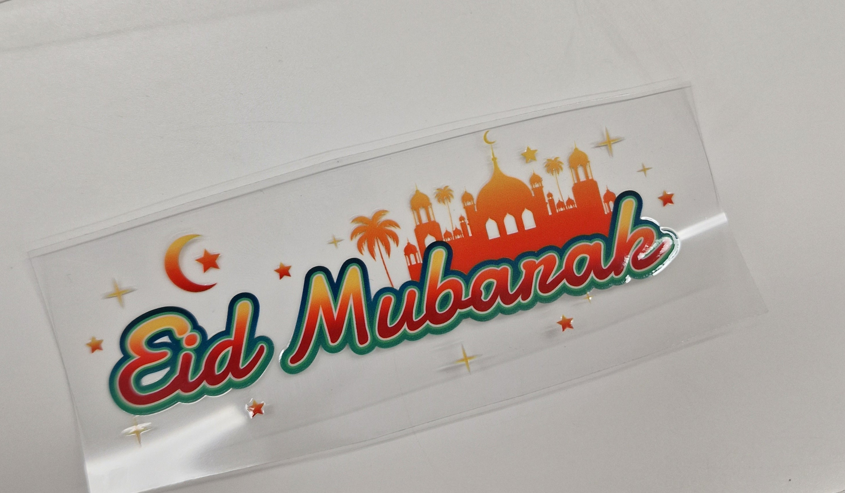 Eid Mubarak UVDTF Decal 10cm - Wraps and Blanks
